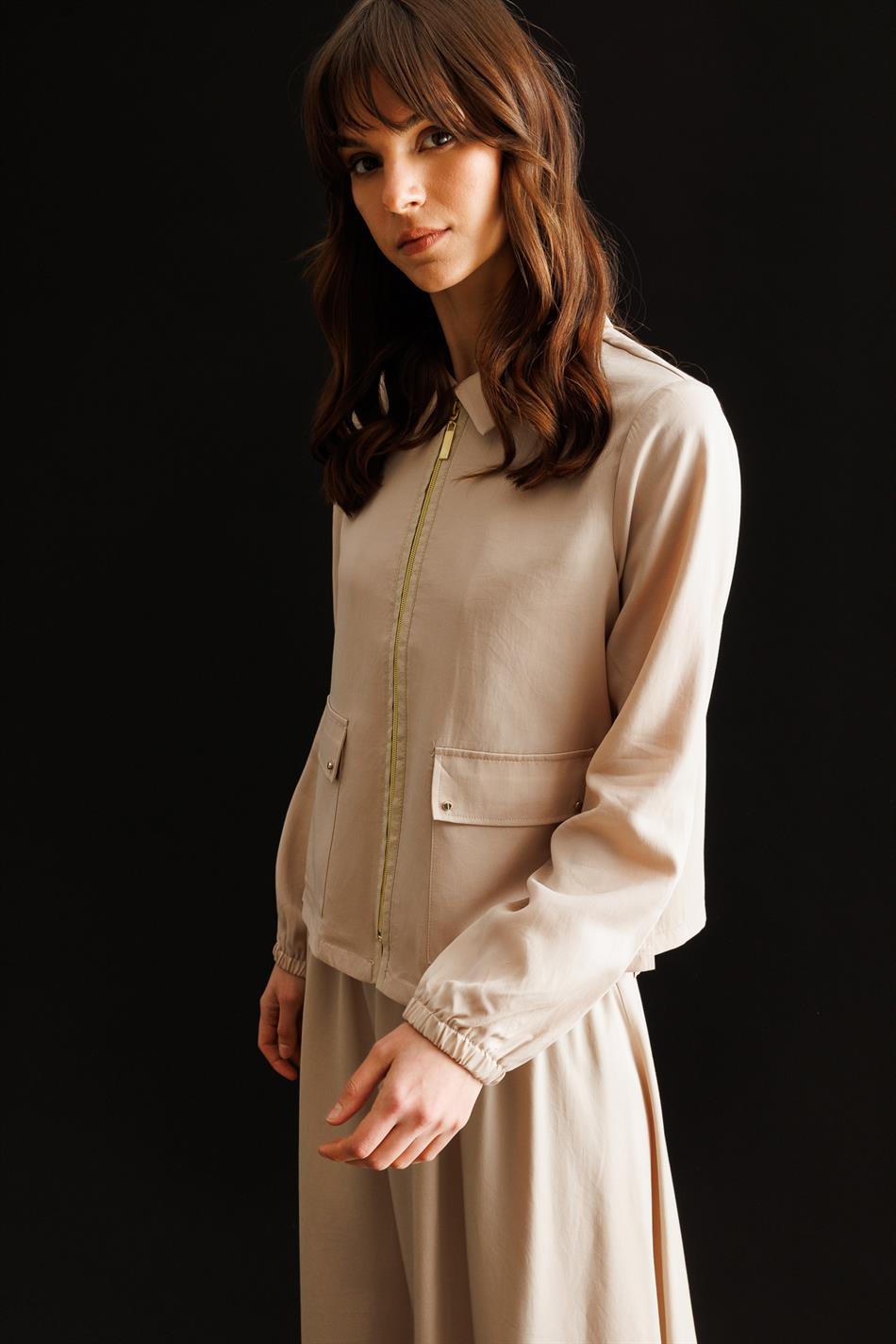 %100 Doğal LyoCELL Maxi Dökümlü Soft Kumaş Özel Ceket ve Etek Kombinli TAKIM-Taş