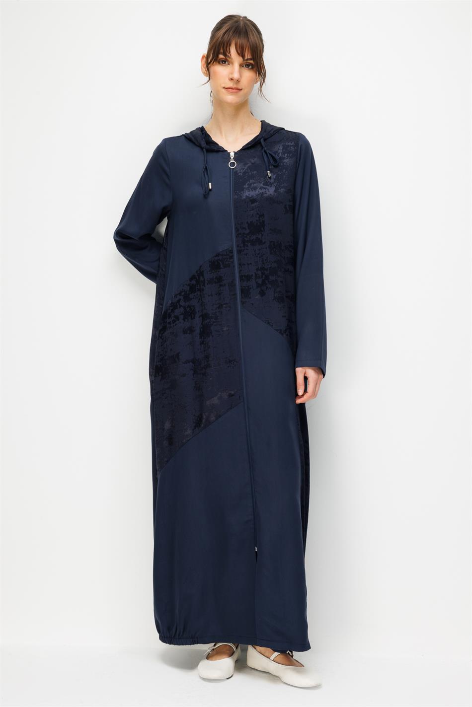 %100 Doğal LyoCELL Maxi Dökümlü Soft Kumaş Desen Geçişli Kap Ferace-Laci