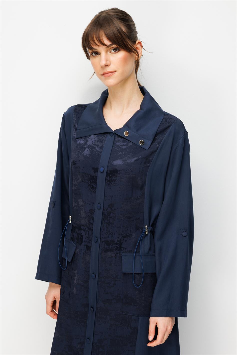 %100 Doğal LyoCELL Maxi Dökümlü Soft Kumaş Desen Geçişli Kap Ferace-Laci