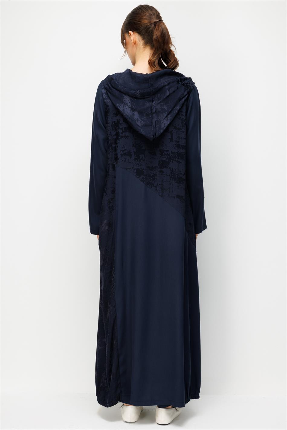 %100 Doğal LyoCELL Maxi Dökümlü Soft Kumaş Desen Geçişli Kap Ferace-Laci