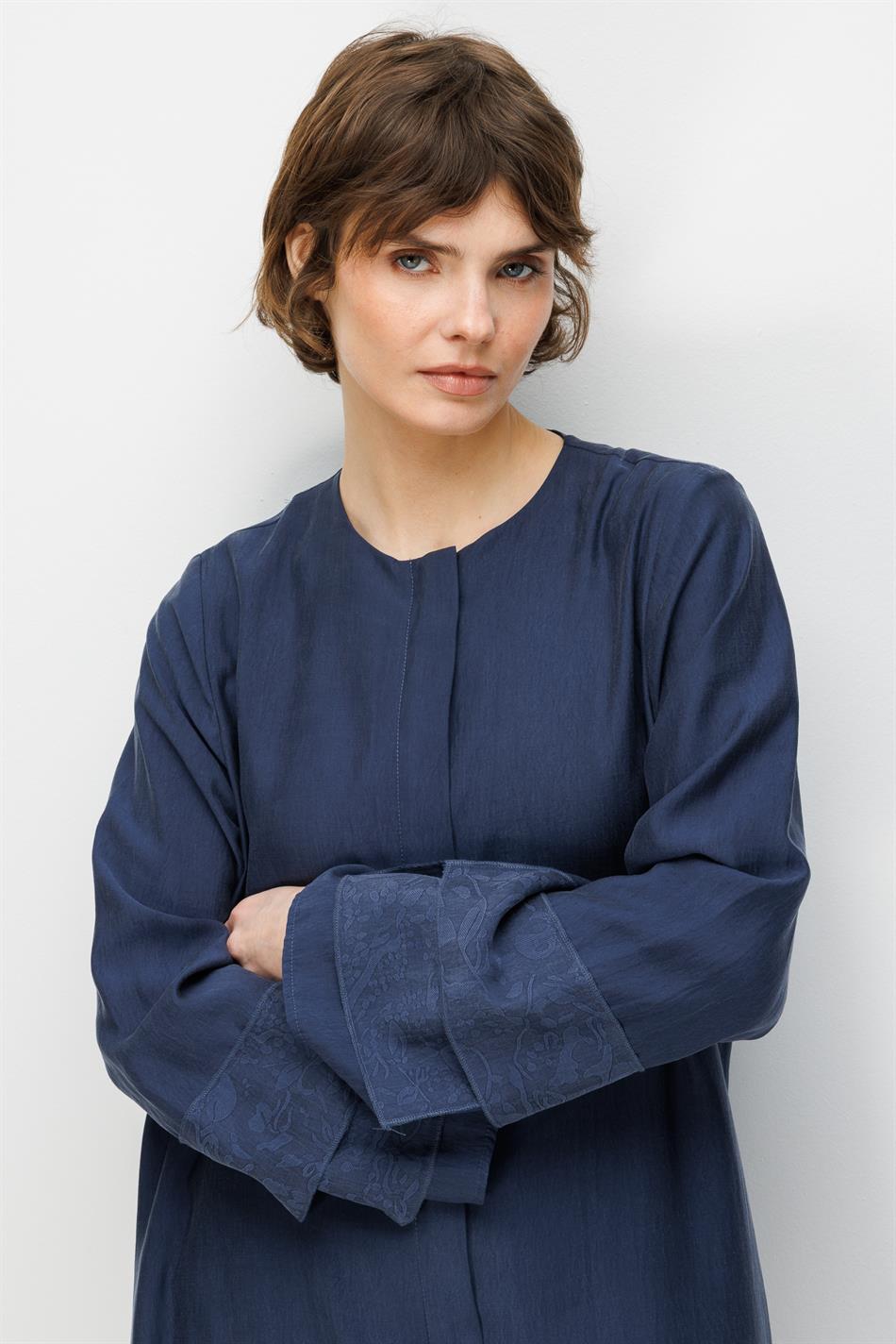 %80 Doğal LyoCELL Dökümlü Soft Hissiyatlı Aller Ara Desen Süslemeli Kap Ferace-Laci