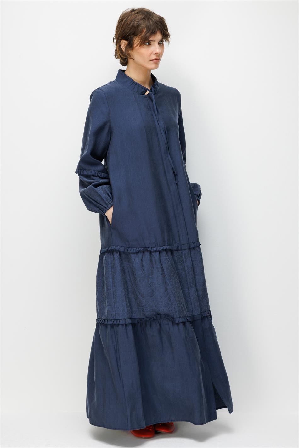 %80 Doğal LyoCELL Dökümlü Soft Hissiyatlı  Ara Desen Süslemeli Kap Ferace-Laci