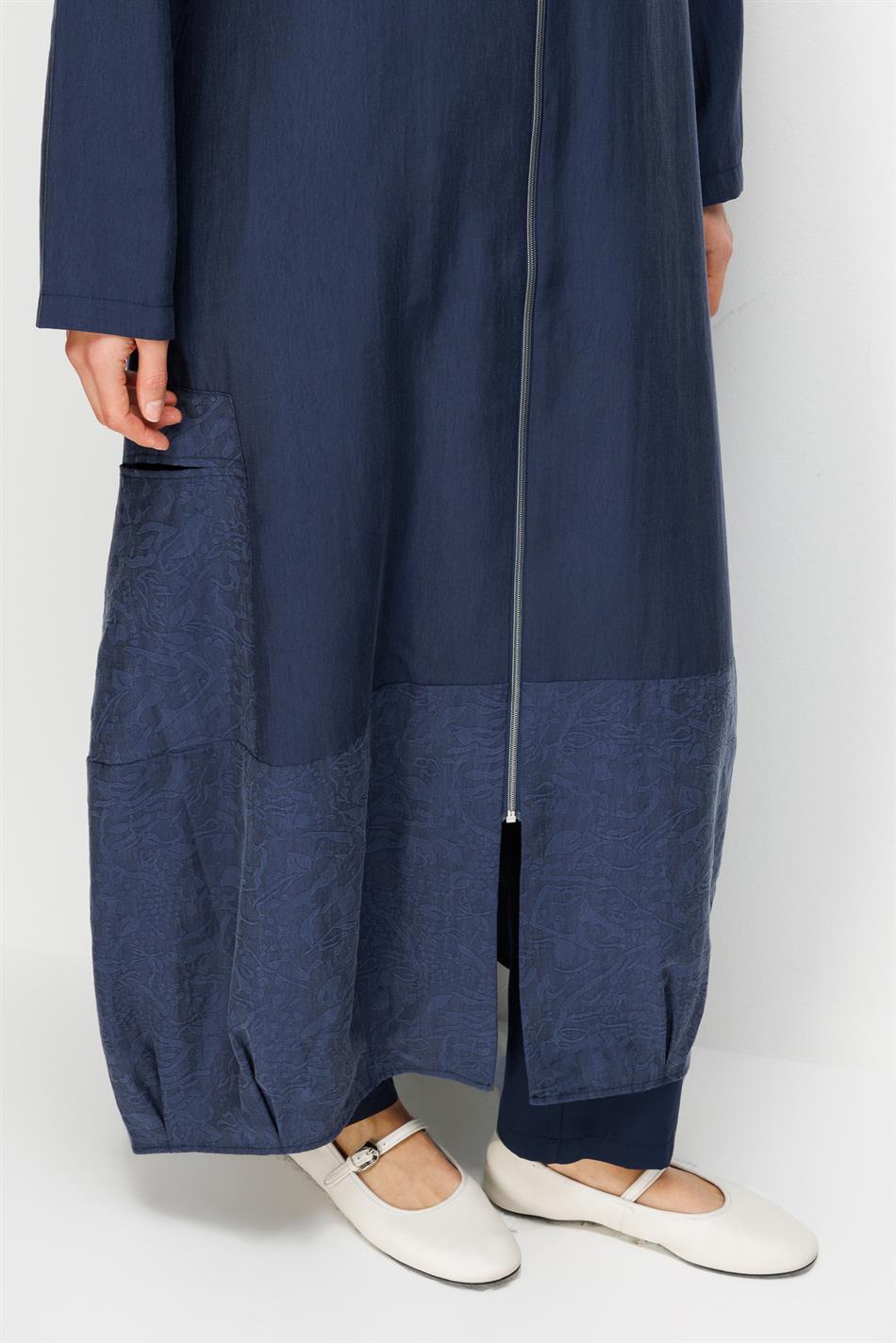 %80 Doğal LyoCELL Dökümlü Soft Hissiyatlı Ara Desen Süslemeli Kap Ferace-Laci