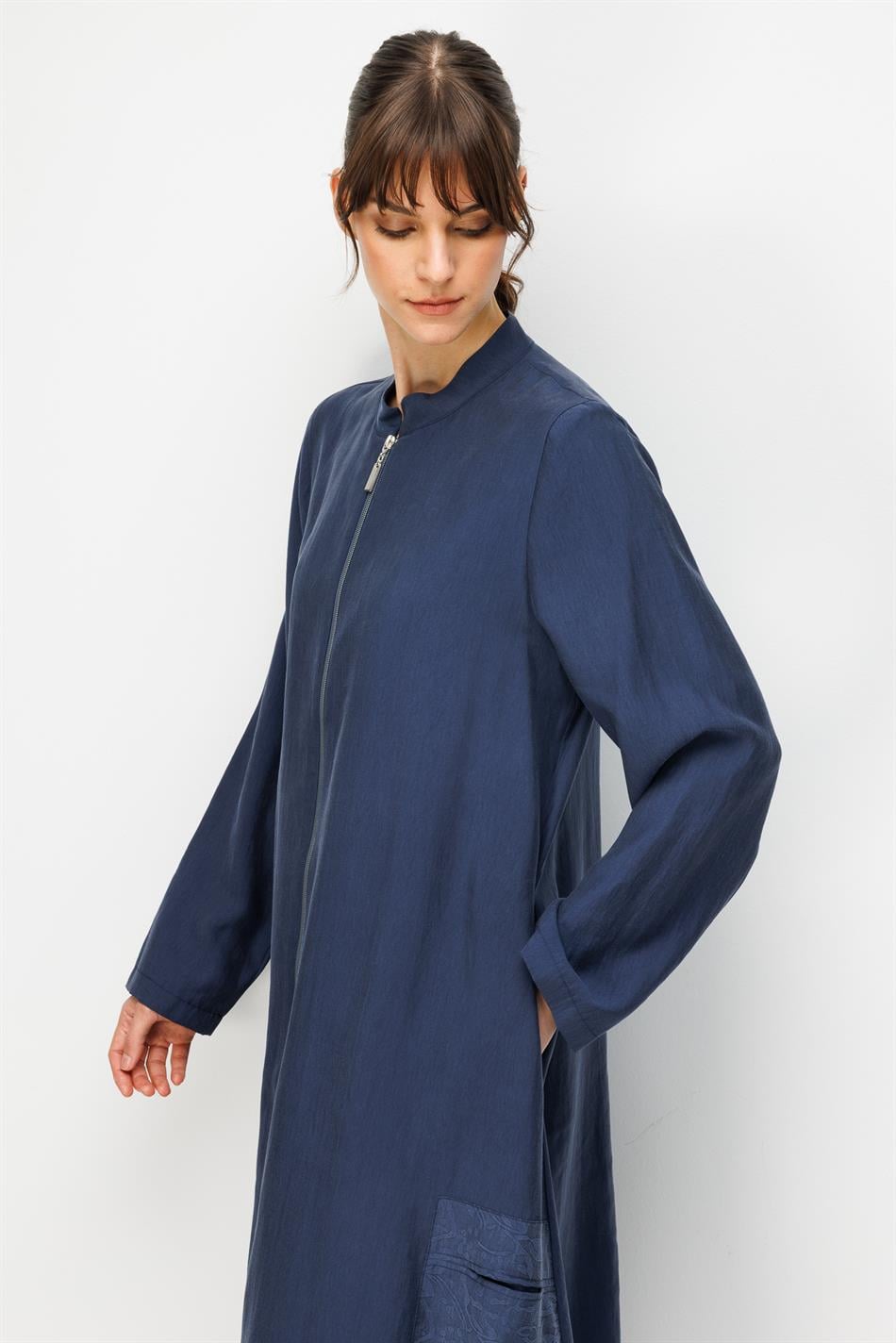 %80 Doğal LyoCELL Dökümlü Soft Hissiyatlı Ara Desen Süslemeli Kap Ferace-Laci