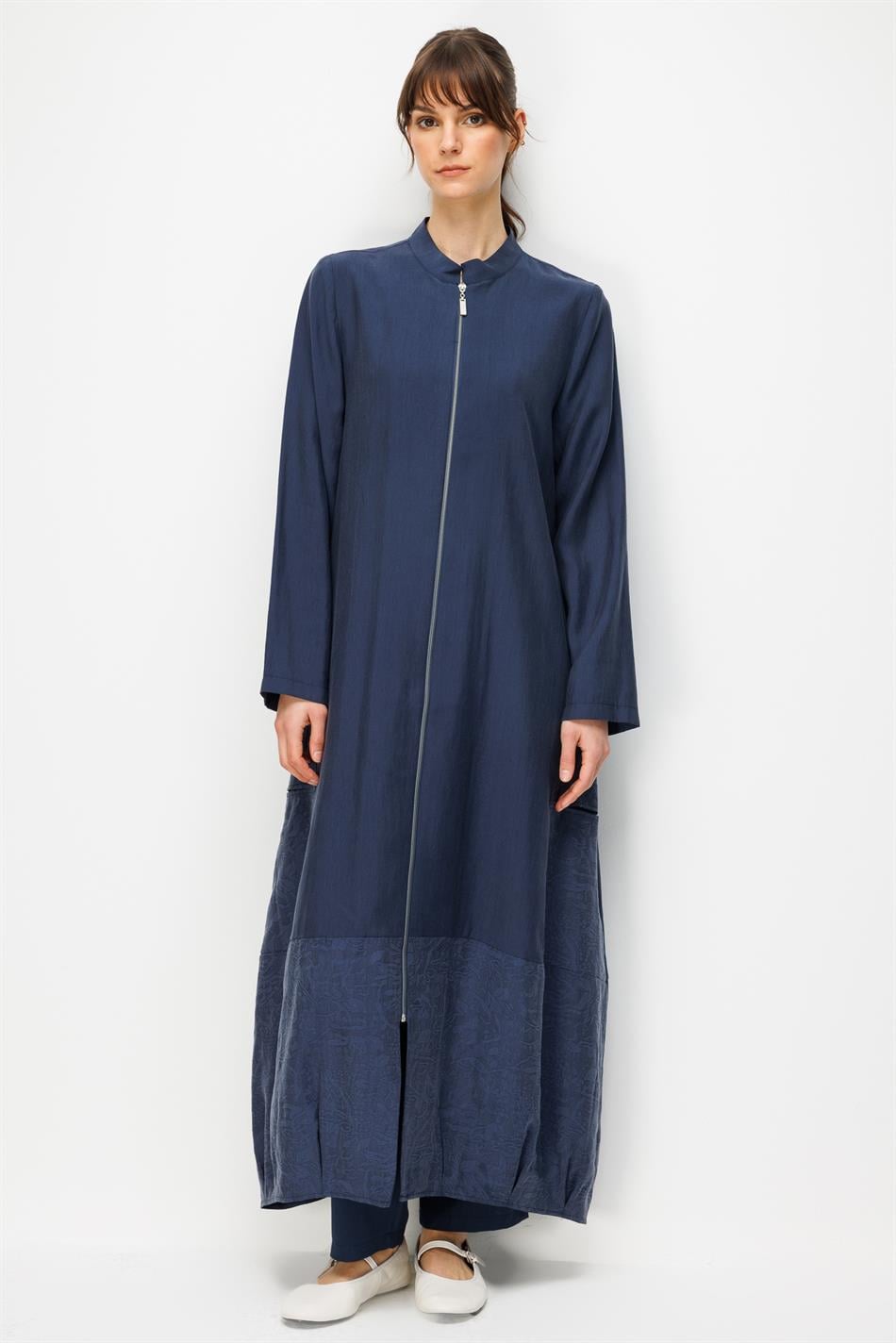 %80 Doğal LyoCELL Dökümlü Soft Hissiyatlı Ara Desen Süslemeli Kap Ferace-Laci