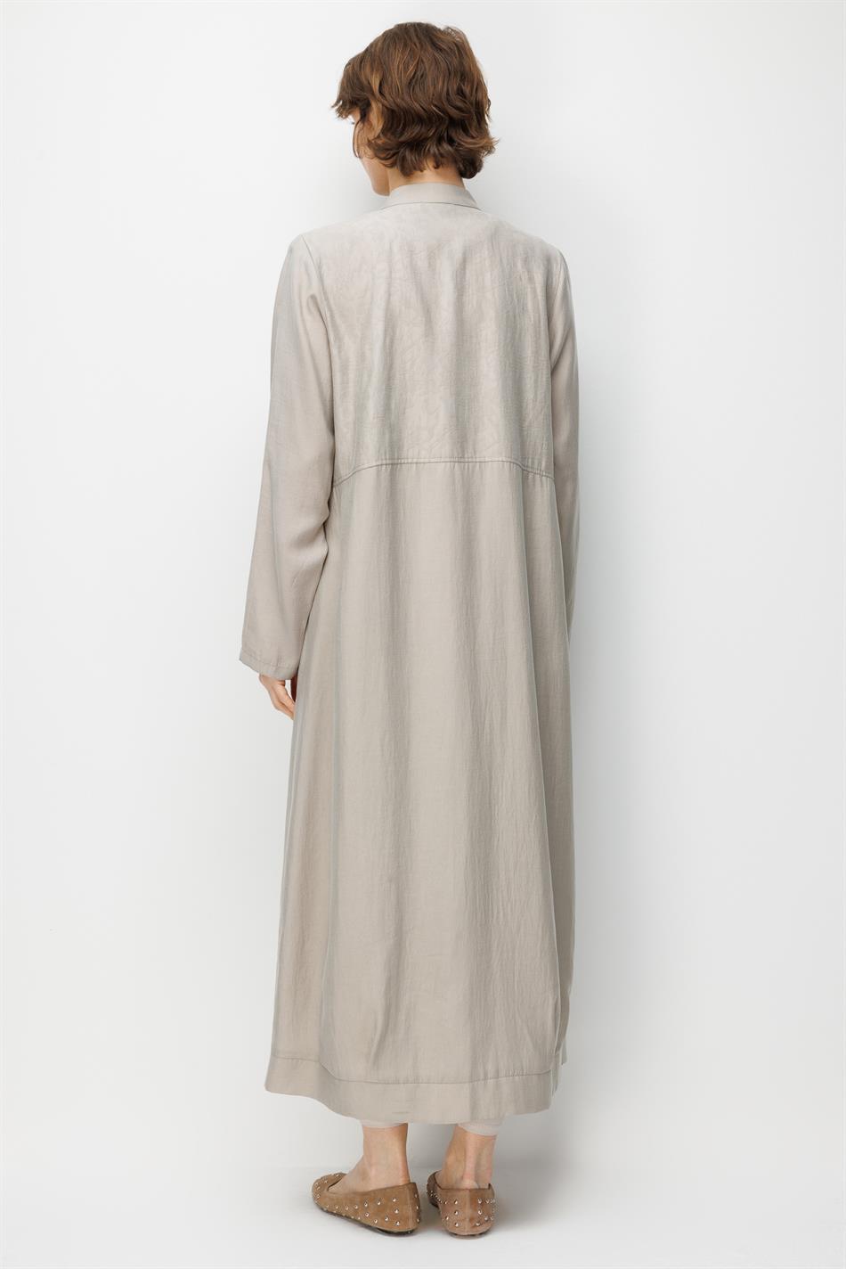 %80 Doğal LyoCELL Dökümlü Soft Hissiyatlı  Ara Desen Süslemeli Kap Ferace-Taş