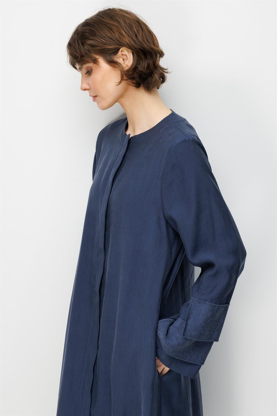 %80 Doğal LyoCELL Dökümlü Soft Hissiyatlı Aller Ara Desen Süslemeli Kap Ferace-Laci