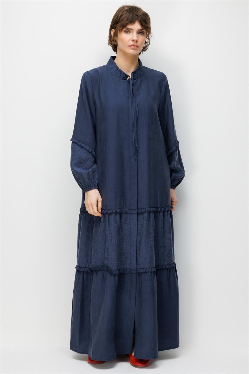 %80 Doğal LyoCELL Dökümlü Soft Hissiyatlı  Ara Desen Süslemeli Kap Ferace-Laci