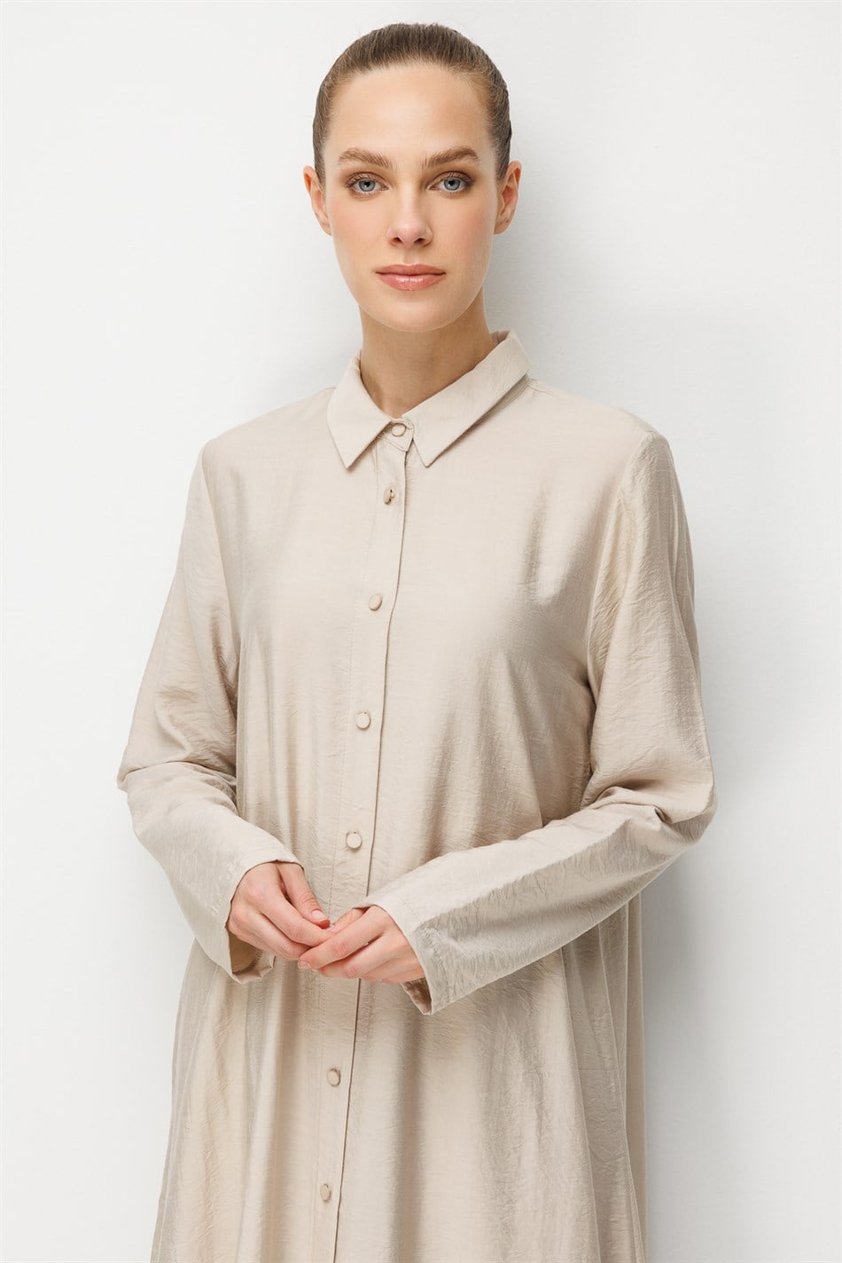 %85 LyoCELL Aller Sırt Rüzgarlıklı  Maxi Tunik Elbise-Pantalon Kombin Takım-Taş