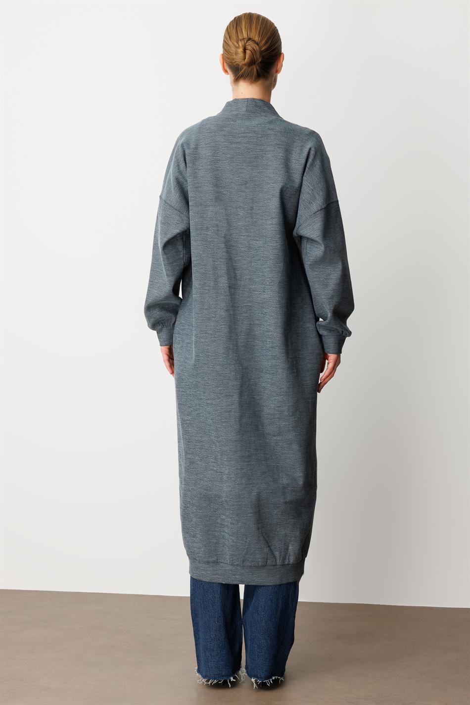 95% Cotton Content Knitted (cardigan/coat) Abaya - Black