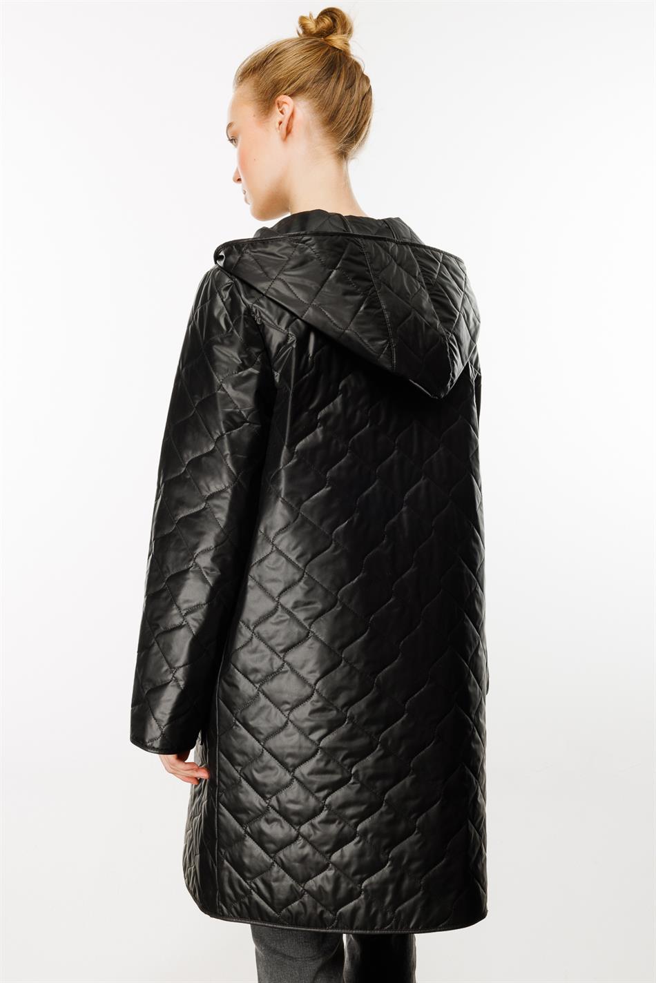 A+ Speciale afgewerkte geweven trenchcoat voor de lente - Zwart