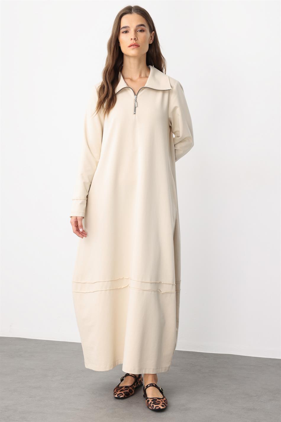 Aller Detailliertes Strickkleid aus Baumwollmischgewebe mit Drapierung - Stein