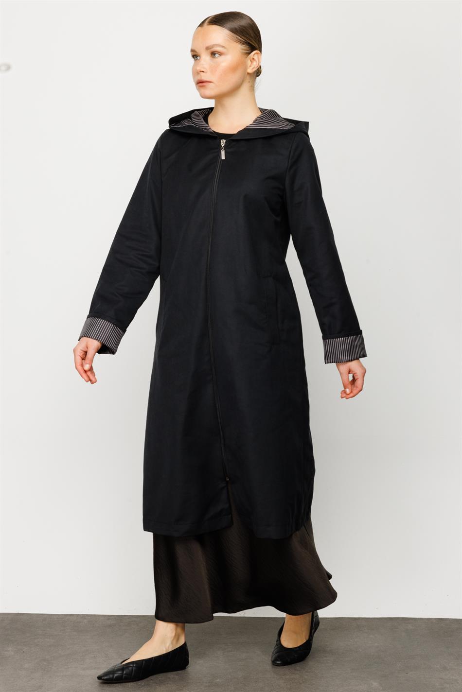 BBRY Parça MRN Trench Palto - Qara