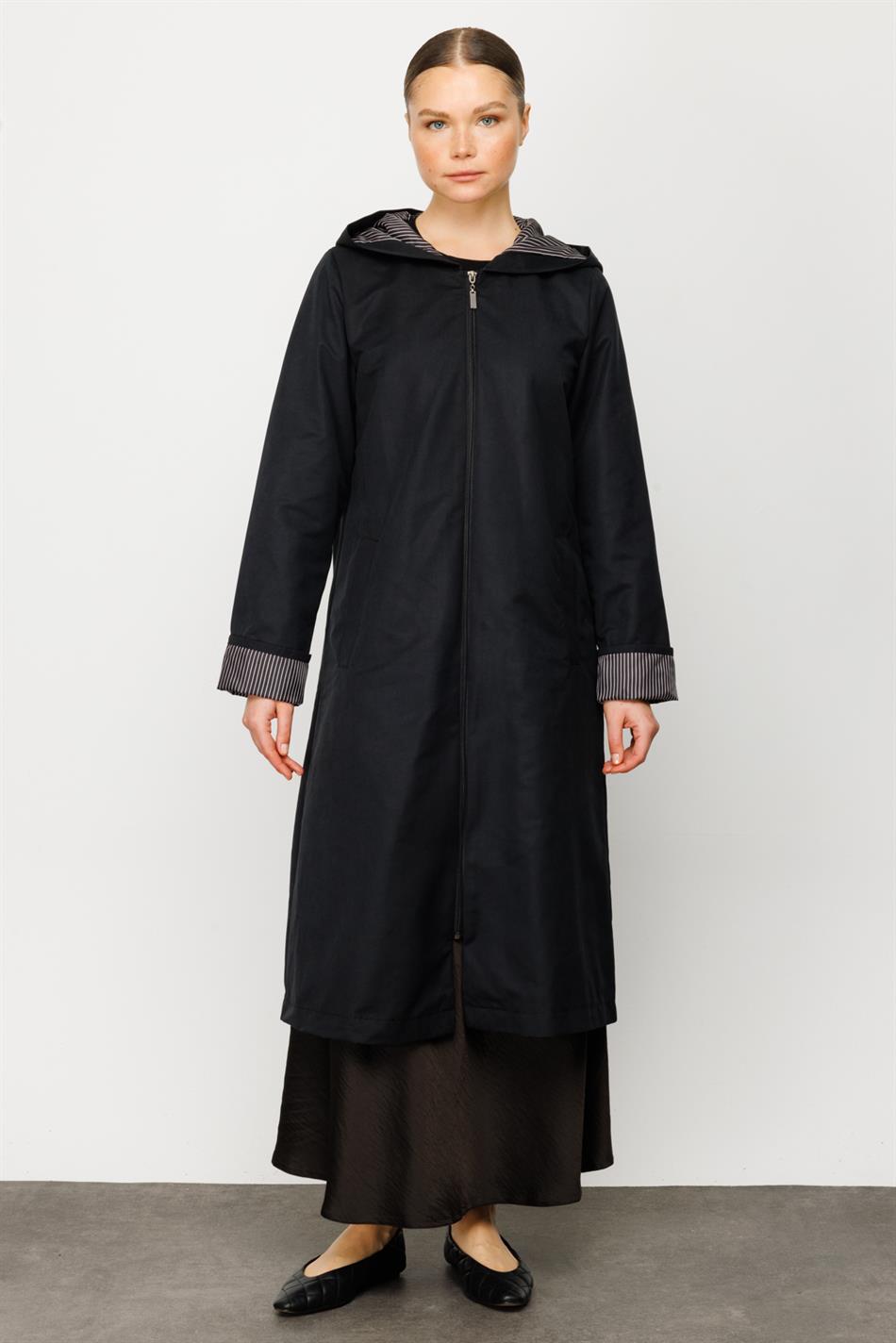 BBRY Parça MRN Trench Palto - Qara