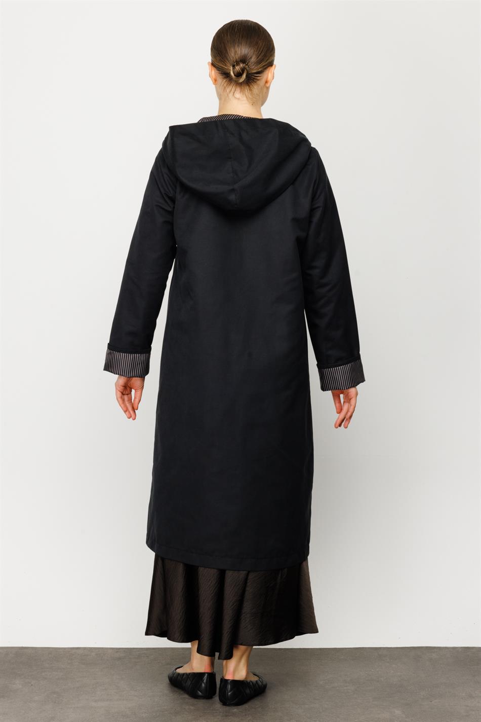 BBRY Parça MRN Trench Palto - Qara