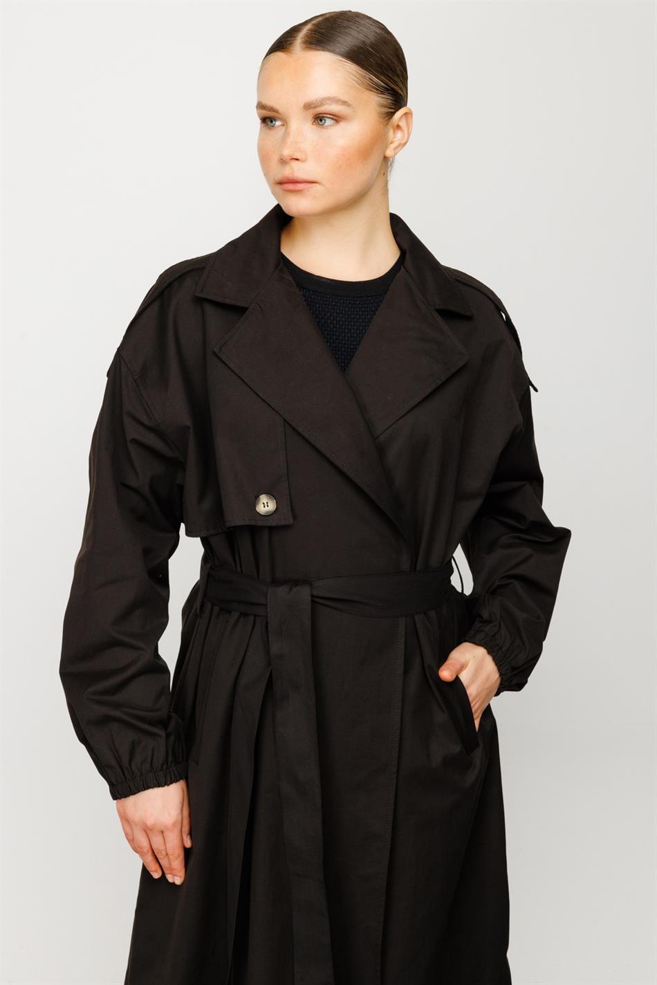 BBRY STD CAP TRENCH - Zwart