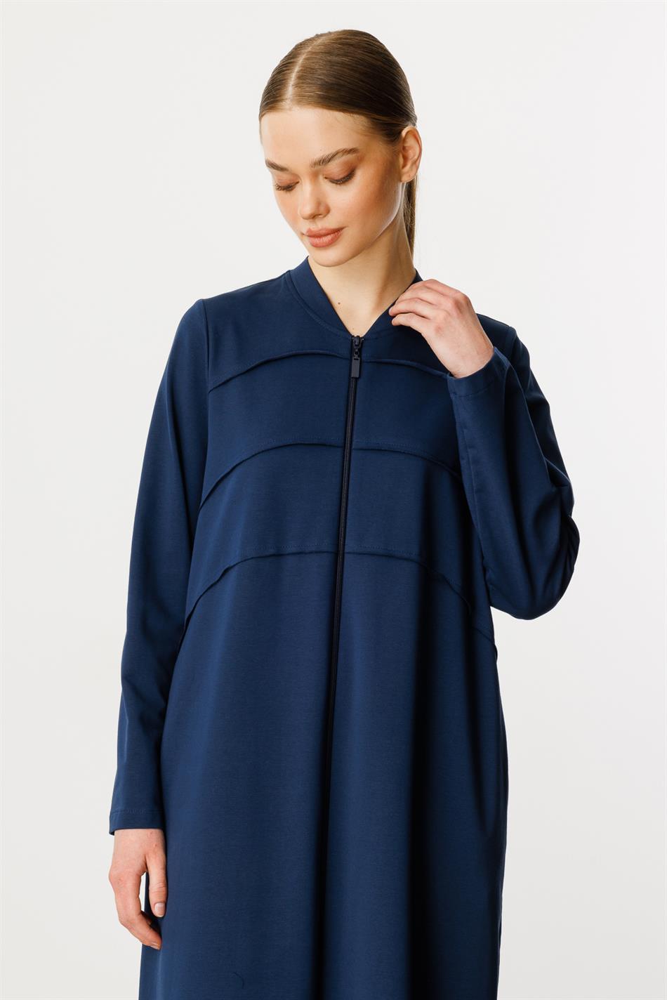 BEN Speciale katoenmix, soepelvallende en comfortabele jas - Marineblauw