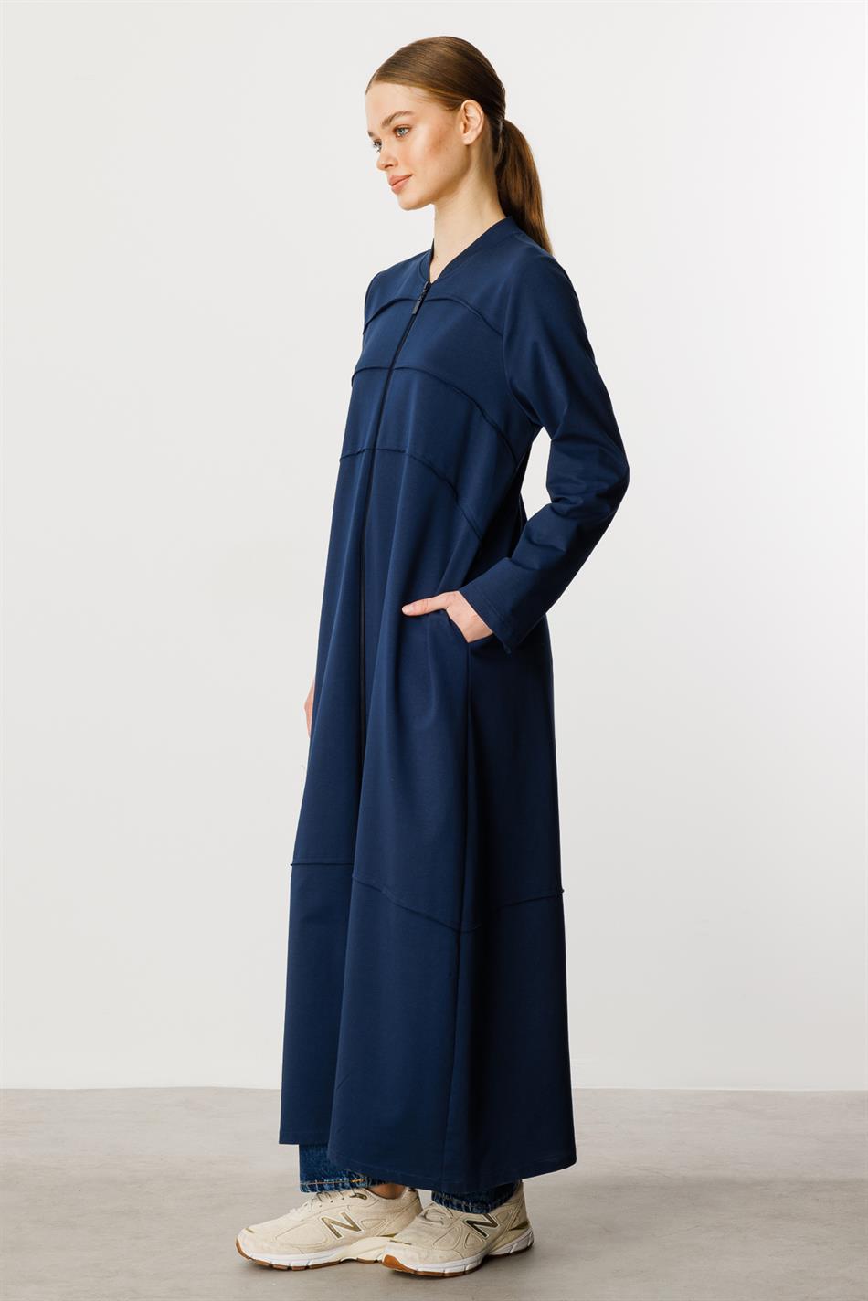 BEN Speciale katoenmix, soepelvallende en comfortabele jas - Marineblauw