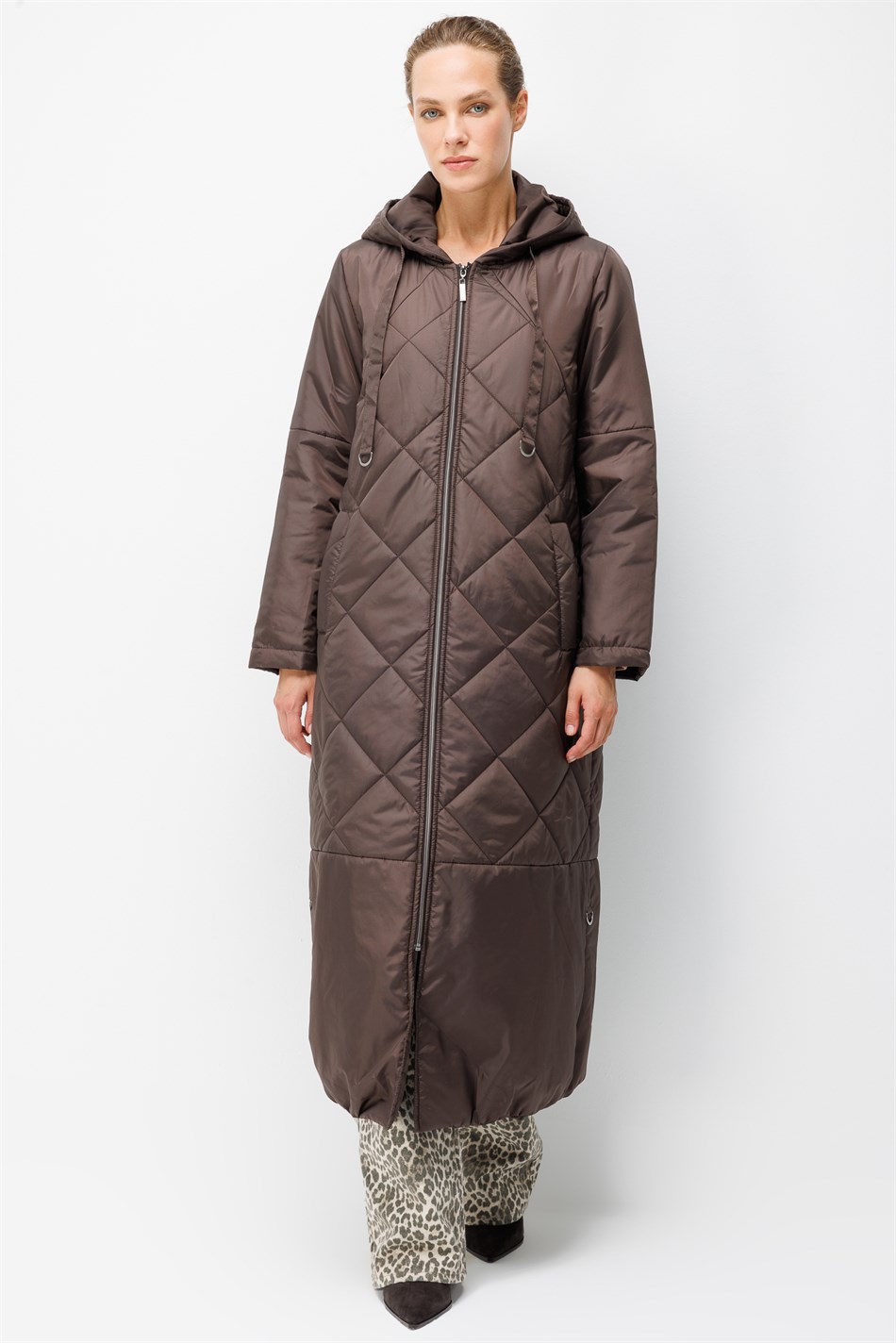 Classic Extra Soft Dolgulu Tam Boy Kaban Manto-Kahve