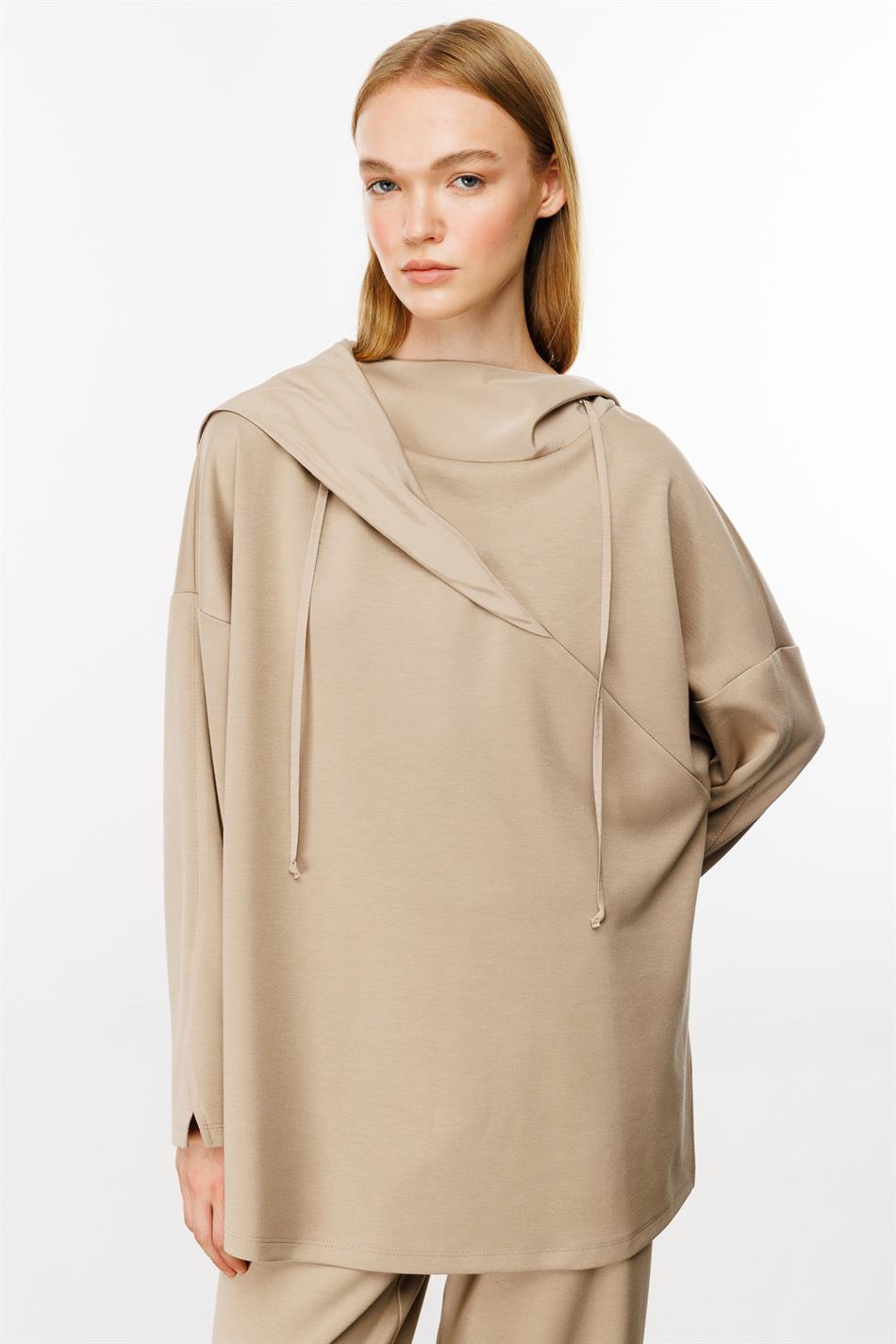 Endy Tafta Garnili Pantalon Üst Kombin Örme Pantolonlu Takım-Taş