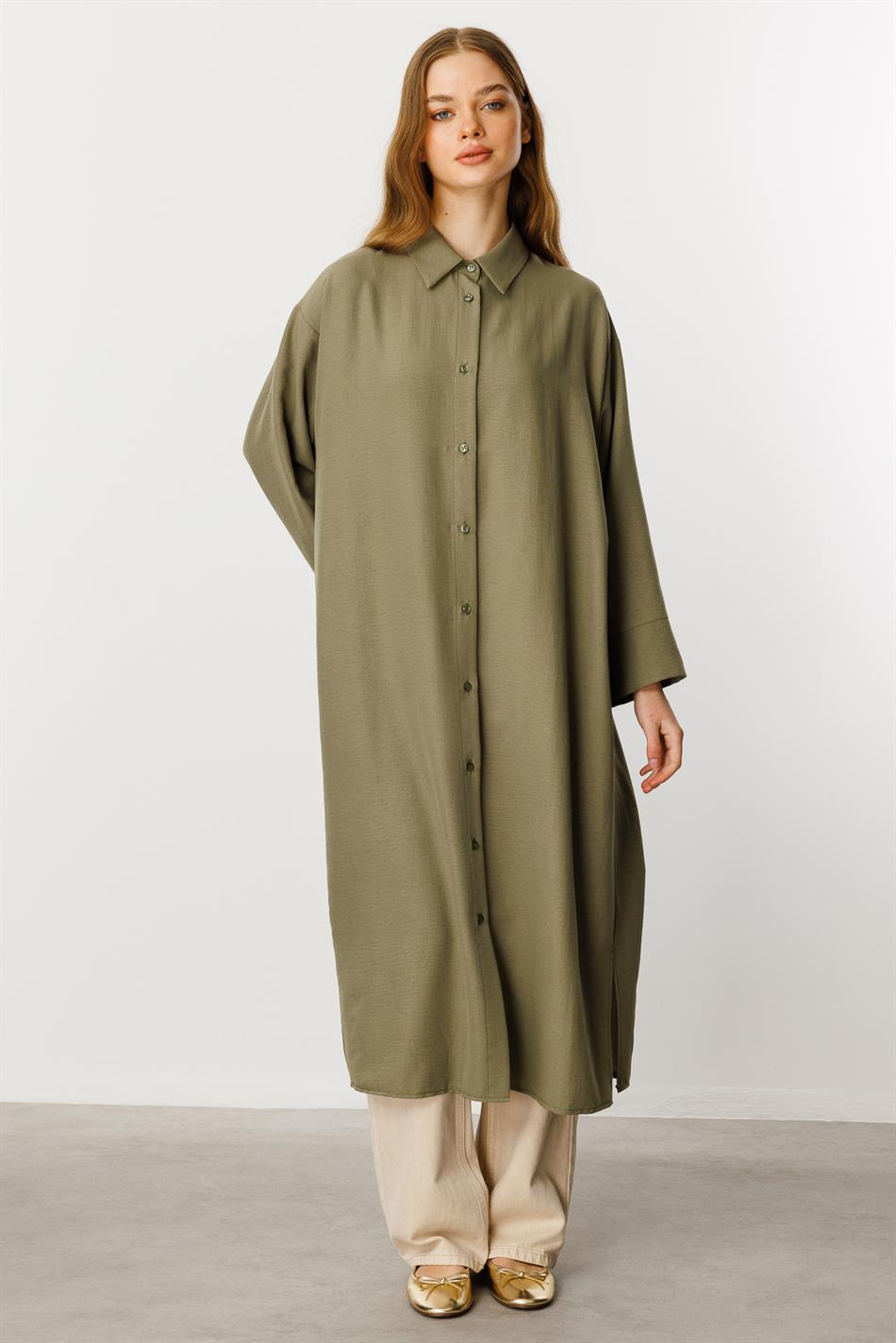 Forall İpək Parça Rahat və Yüngül Zamansız İdman Gödəkçəsi - Xaki