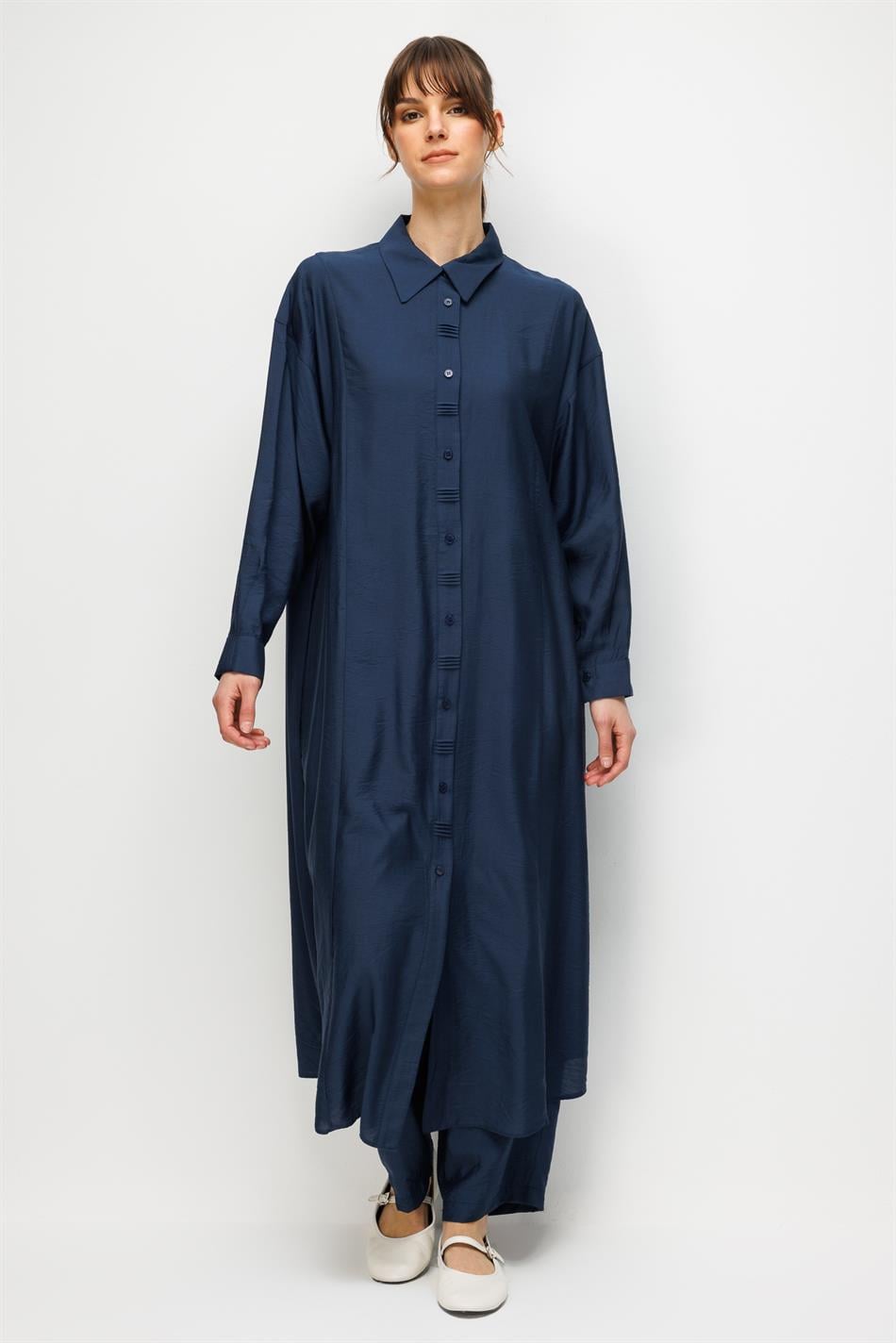 Goldy %85 LyoCELL Soft Kumaştan Patı Elişi Dikiş Detaylı Spor ve Zamansız Pantalon  Kombinli TAKIM-Laci