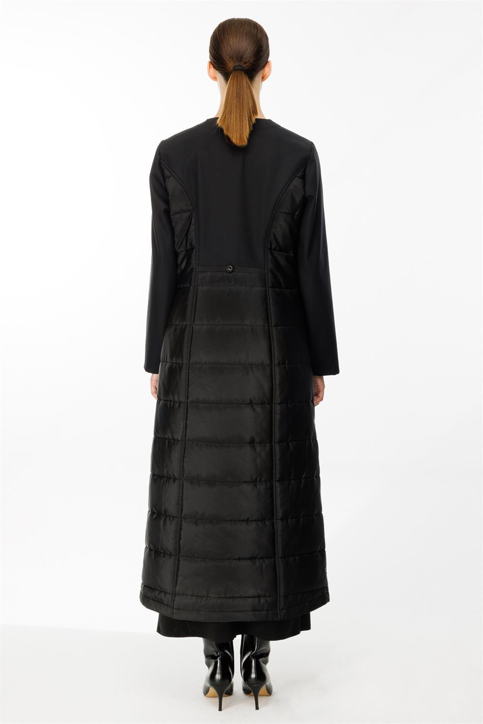 Lichtgewicht, comfortabele, gewatteerde, met fleece gevoerde jas/jack met gedetailleerde afwerking, op maat gemaakt - Zwart.