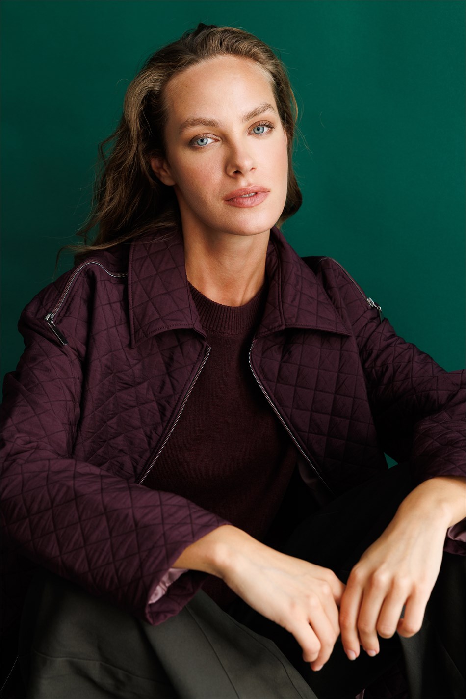 HZR Trenchcoat met jacquardstof en ritssluiting - PAARS