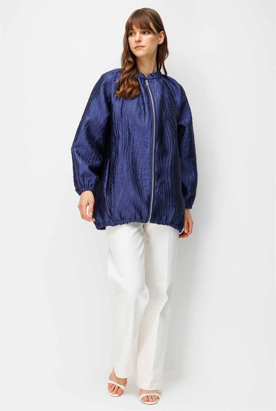 Jakar Özel Desen Zamansız Basen Örten Kap Ceket-Laci