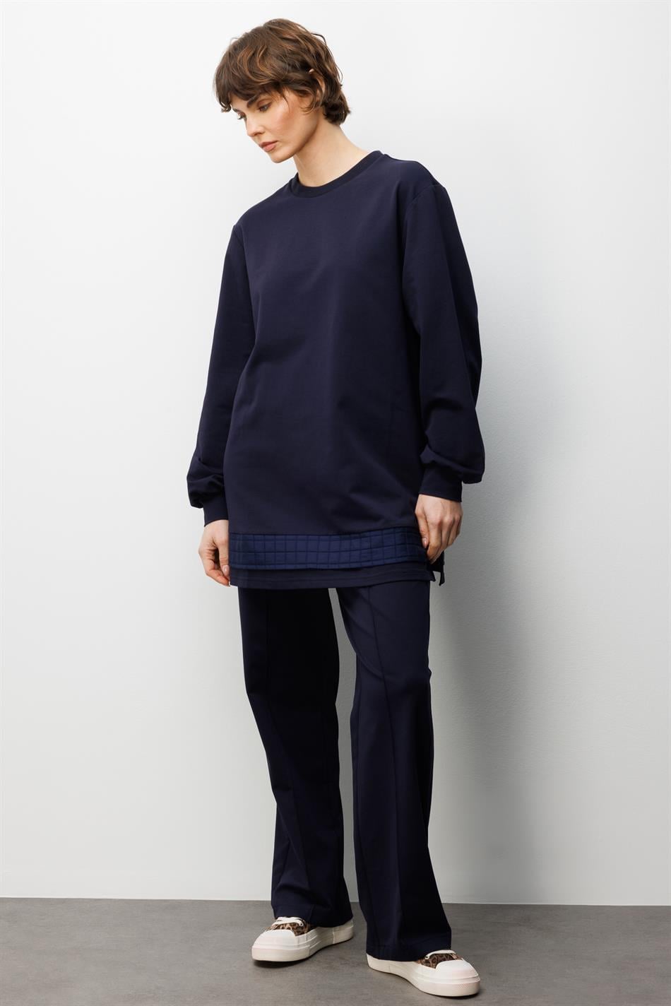 JKR Garni Detaylı Örme Pantolon Kombinli Takım-Laci