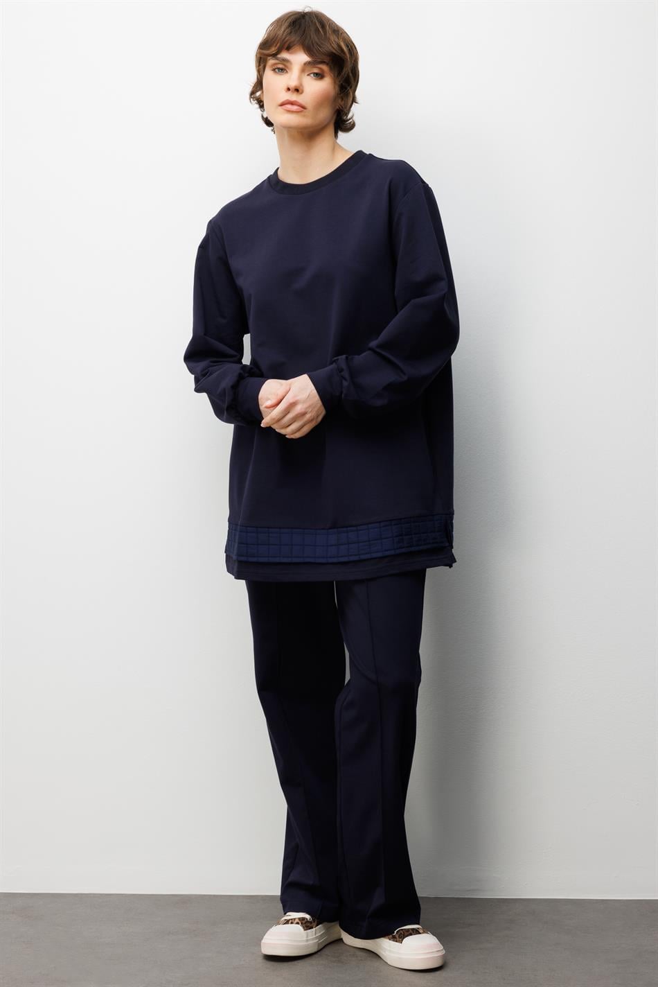 JKR Garni Detaylı Örme Pantolon Kombinli Takım-Laci