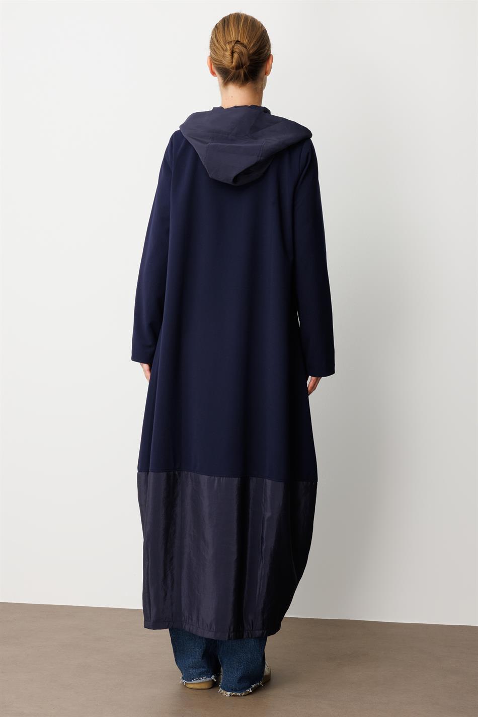Seizoensgebonden sportieve trenchcoat met steekzakken en voering van poly-cupra / Marineblauw
