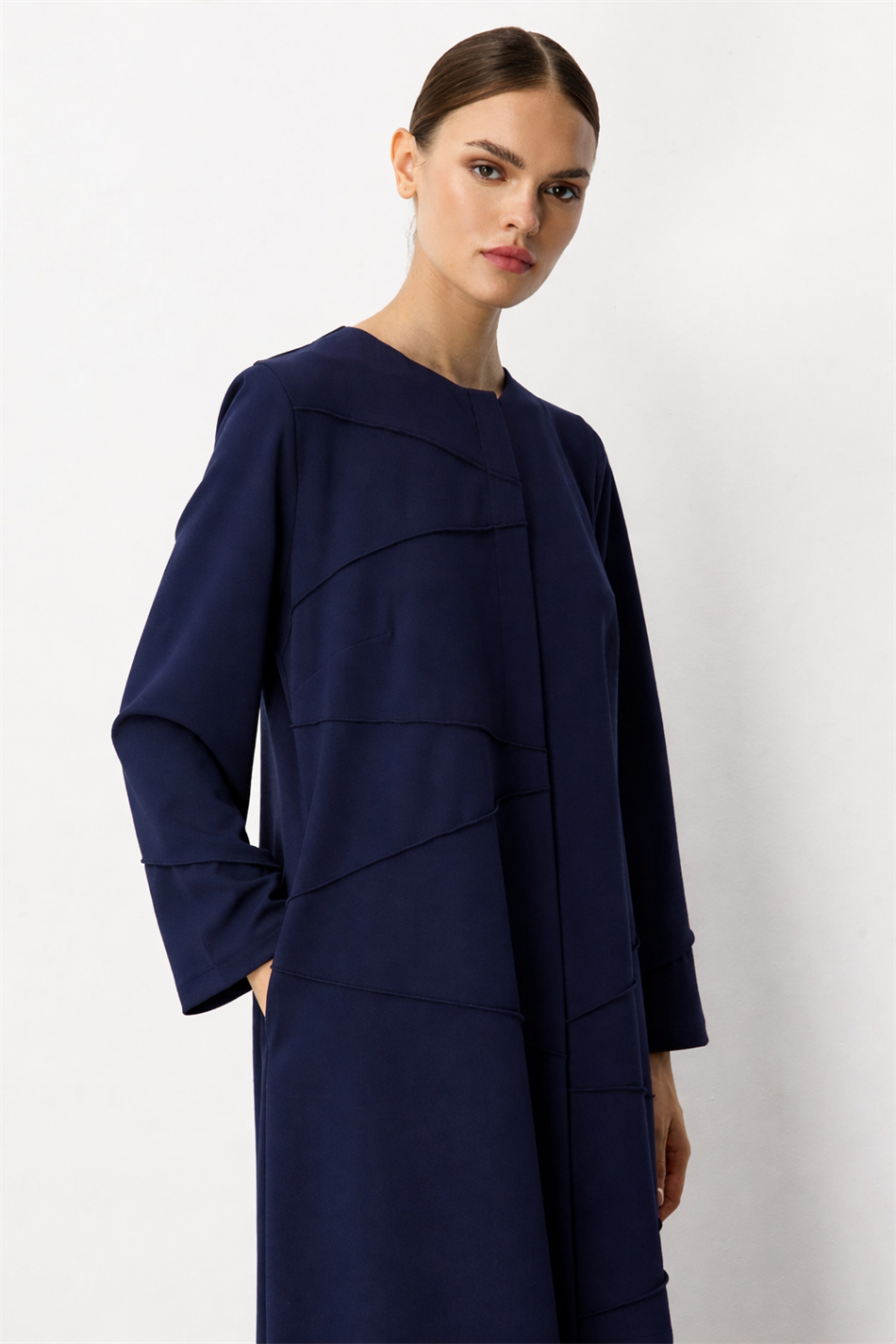 Krep Esnek Dokulu Örme Elişi Kırım Garni Sade Kap/ Ferace-Laci