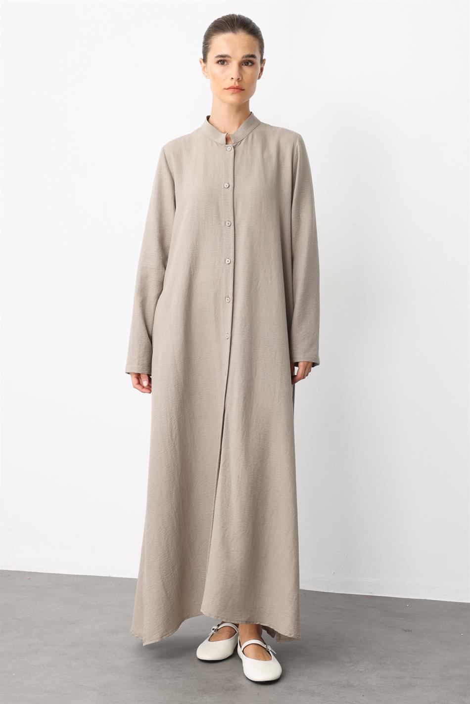 Sportjas/jurk/abaya met mesh-achterkant en borduurwerk van zijde - R-MINK