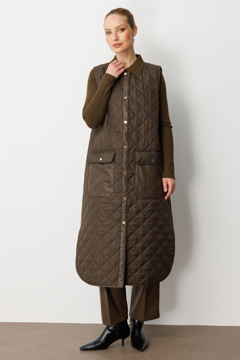 Micca Timeless (zacht) gevoerd vest met vezelvulling - kaki