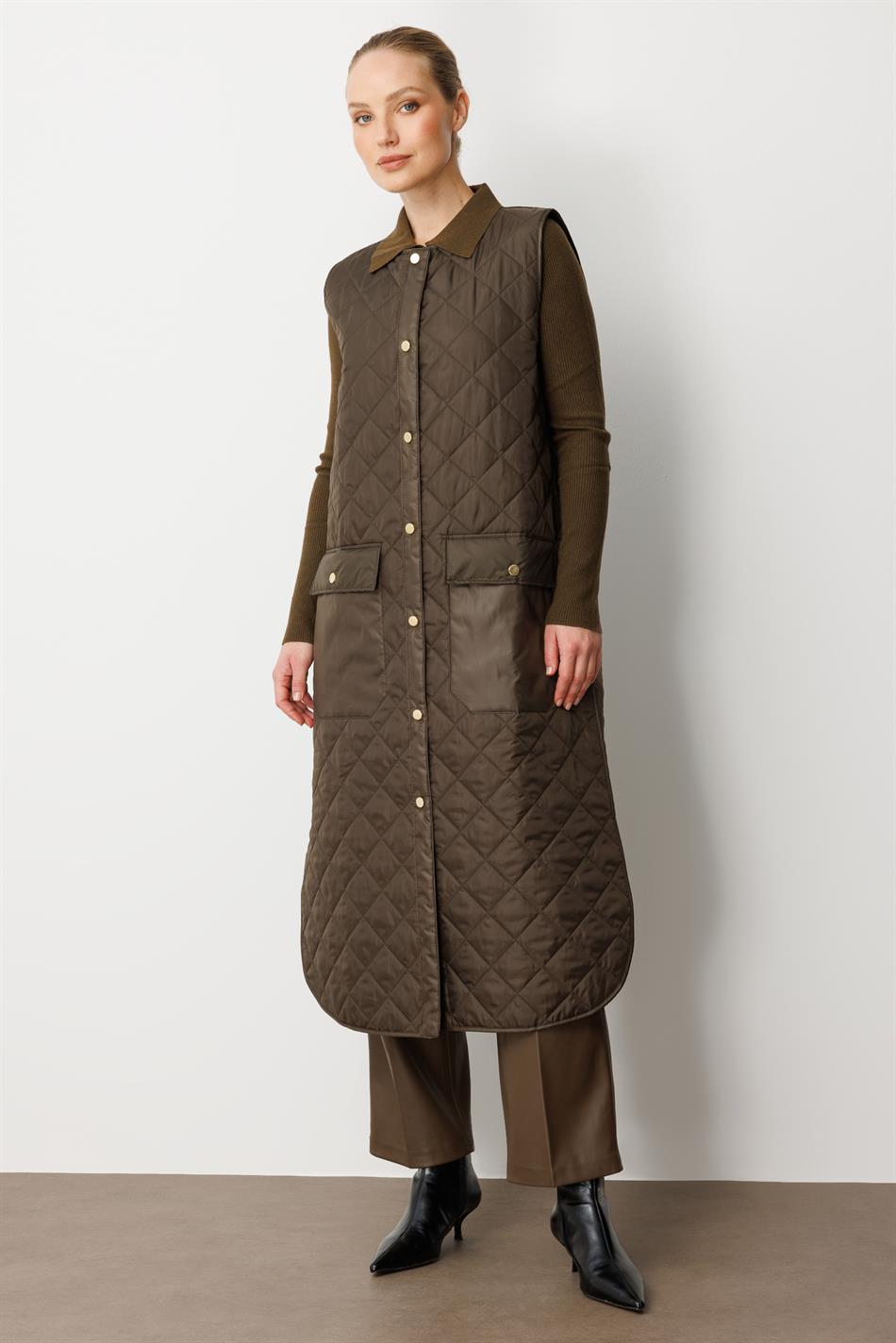 Micca Timeless (zacht) gevoerd vest met vezelvulling - kaki