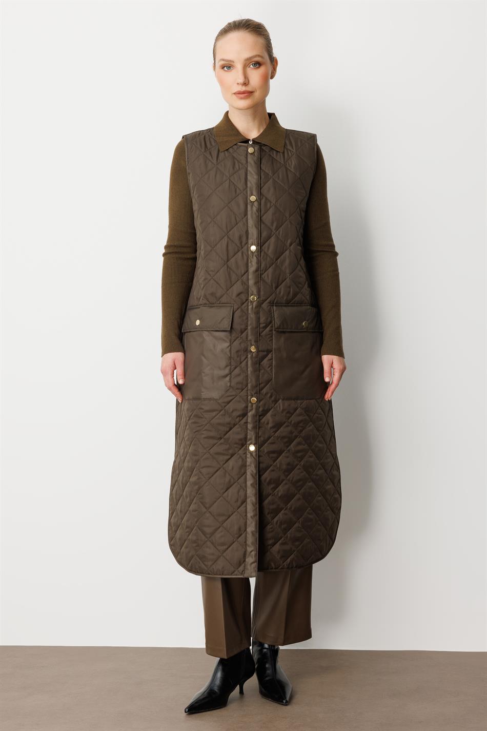 Micca Timeless (zacht) gevoerd vest met vezelvulling - kaki