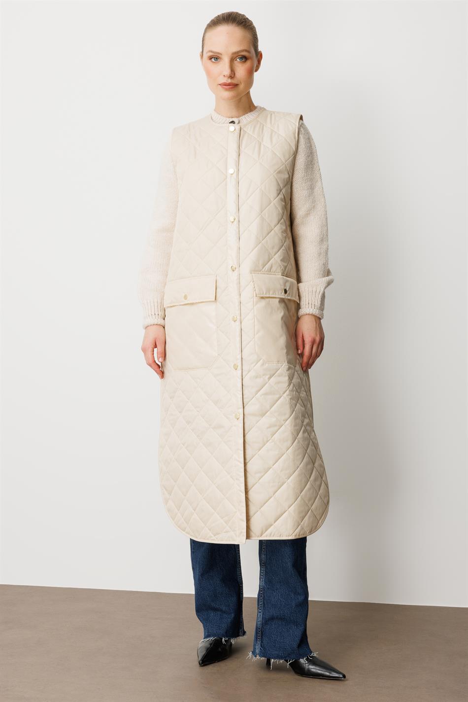 Micca Timeless (Soft) Fiber-Filled Lined Vest - Beige