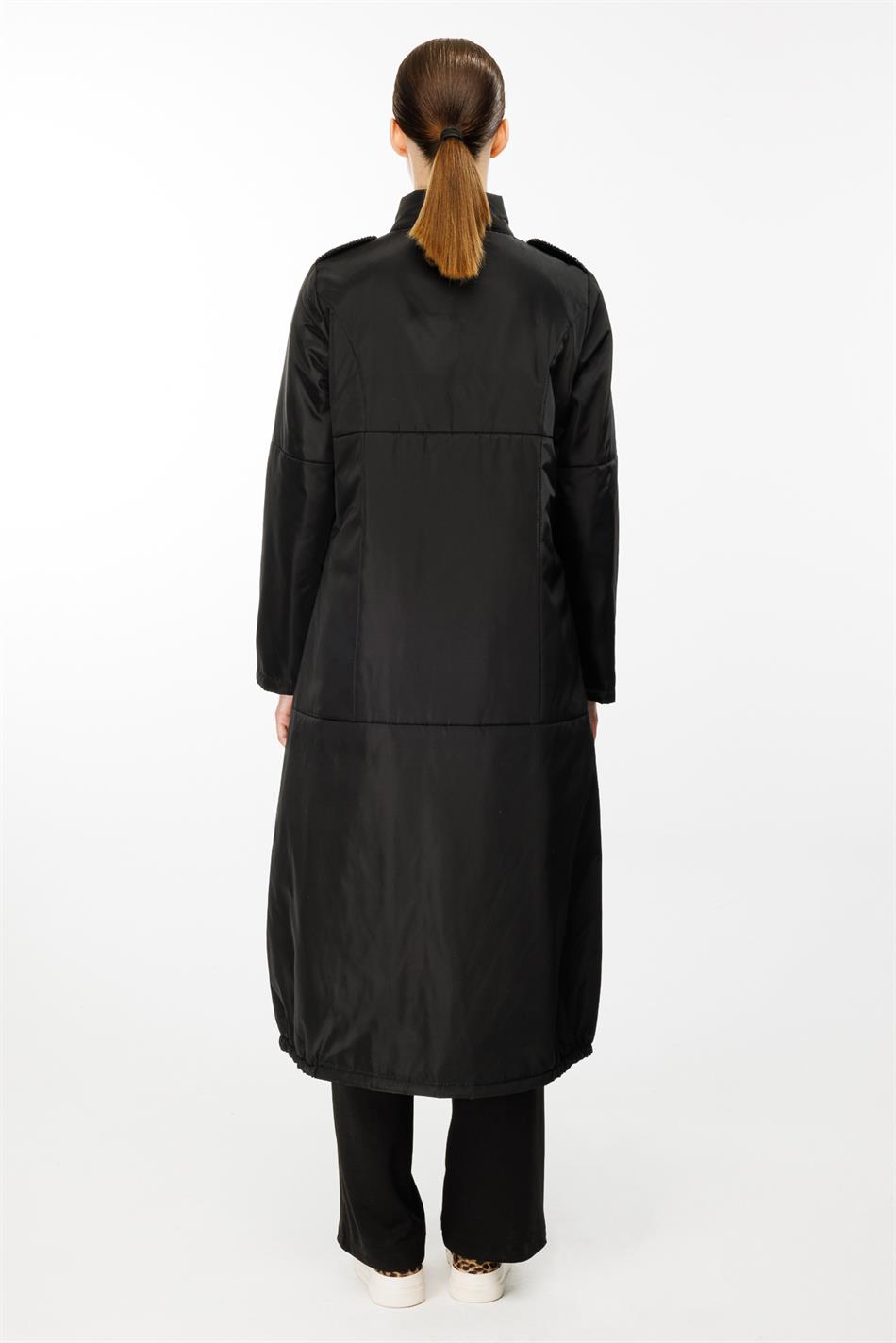 New York gewatteerde sportjas met drukknoopsluiting en gewatteerde voering - Zwart