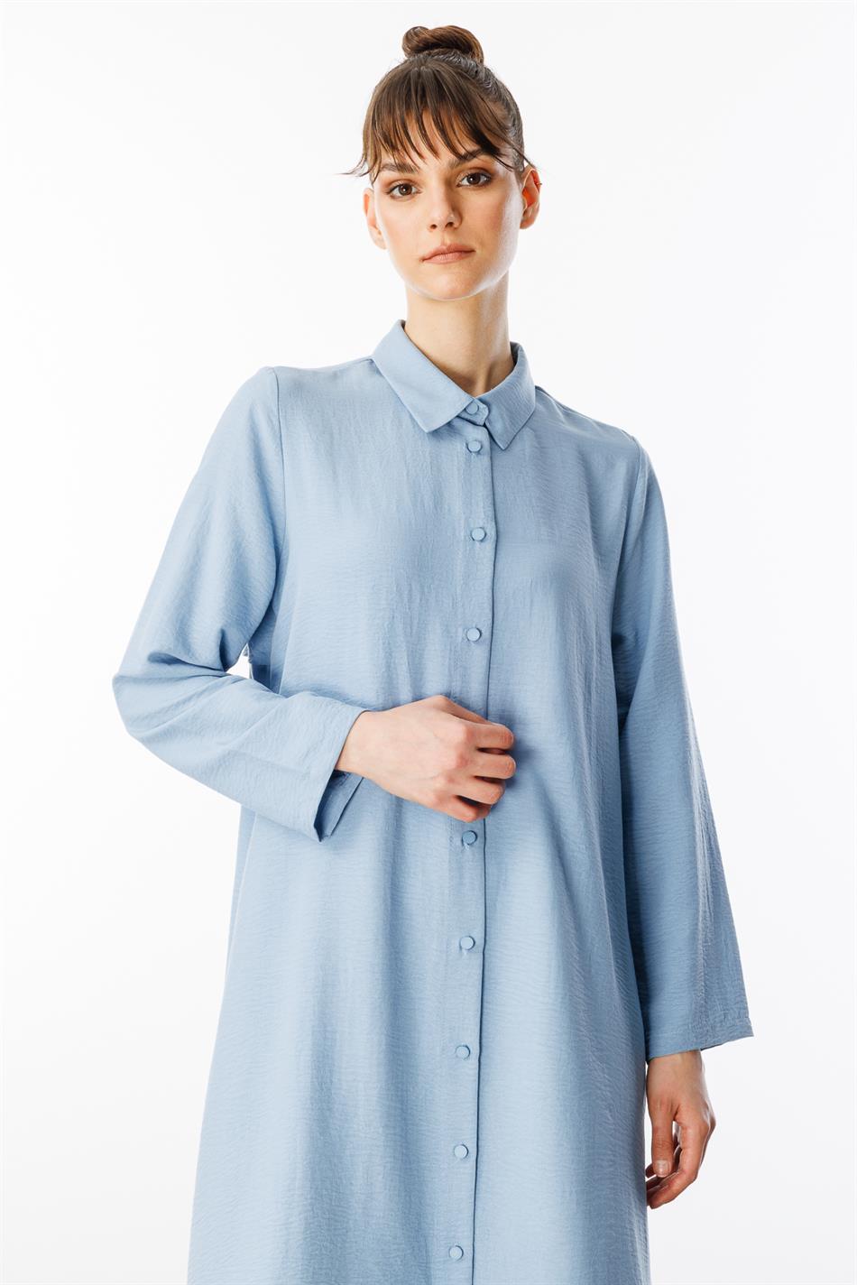 NOUVO İpekçe Doku Kap / Elbise-Mavi