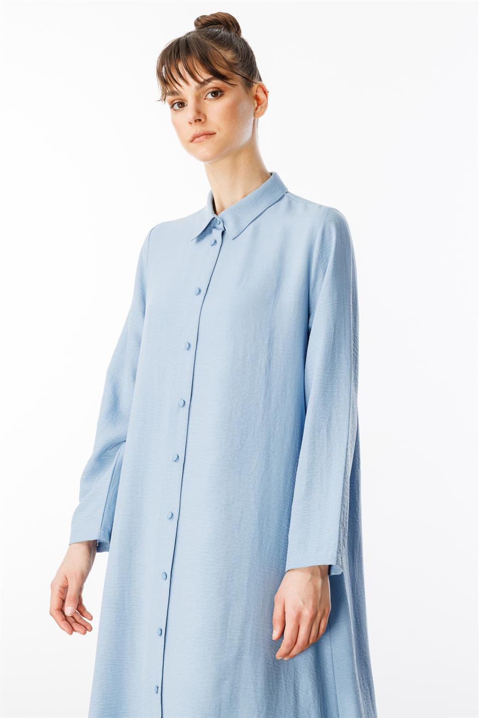 NOUVO İpekçe Doku Kap / Elbise-Mavi