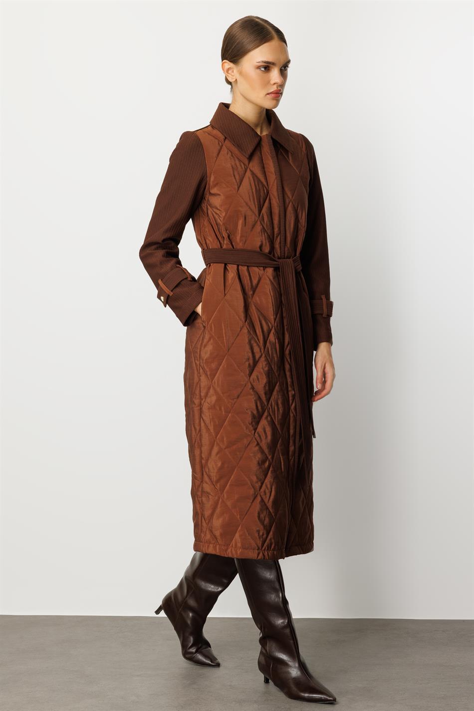 Oly Cupra Steppmantel/Trenchcoat/Jacke aus gefüttertem Otto-Stoffmix – Braun