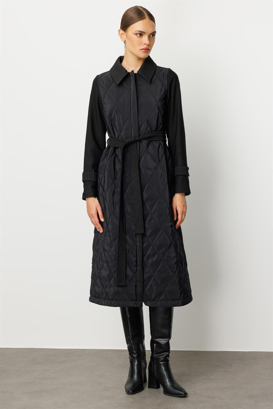 Oly Cupra Steppmantel/Trenchcoat/Jacke aus gefüttertem Otto-Stoffmix – Schwarz