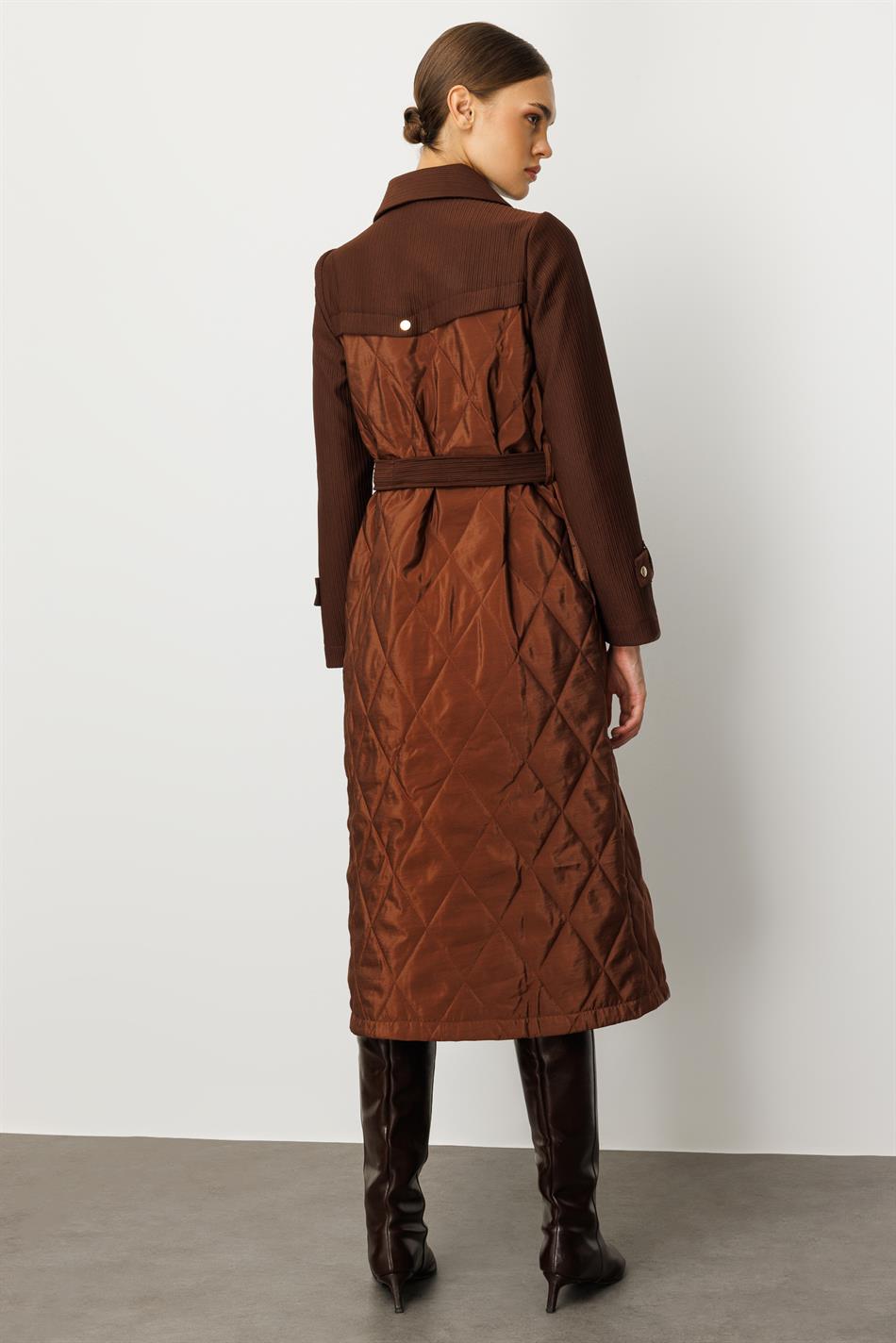 Oly Cupra Steppmantel/Trenchcoat/Jacke aus gefüttertem Otto-Stoffmix – Braun