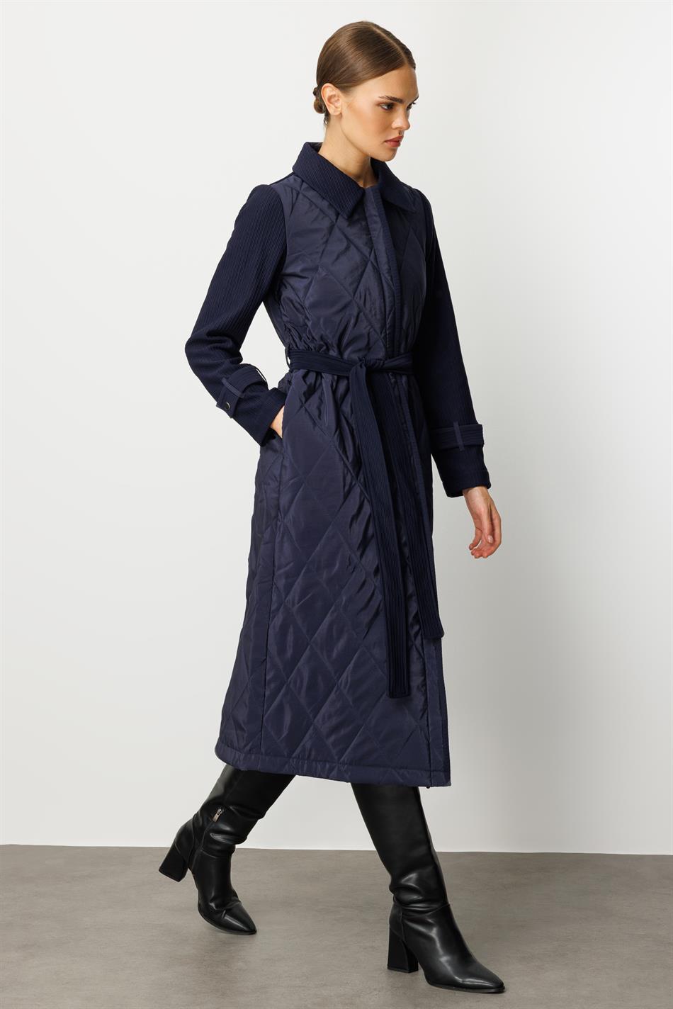Oly Cupra Steppmantel/Trenchcoat/Jacke aus gefüttertem Otto-Stoffmix – Marineblau