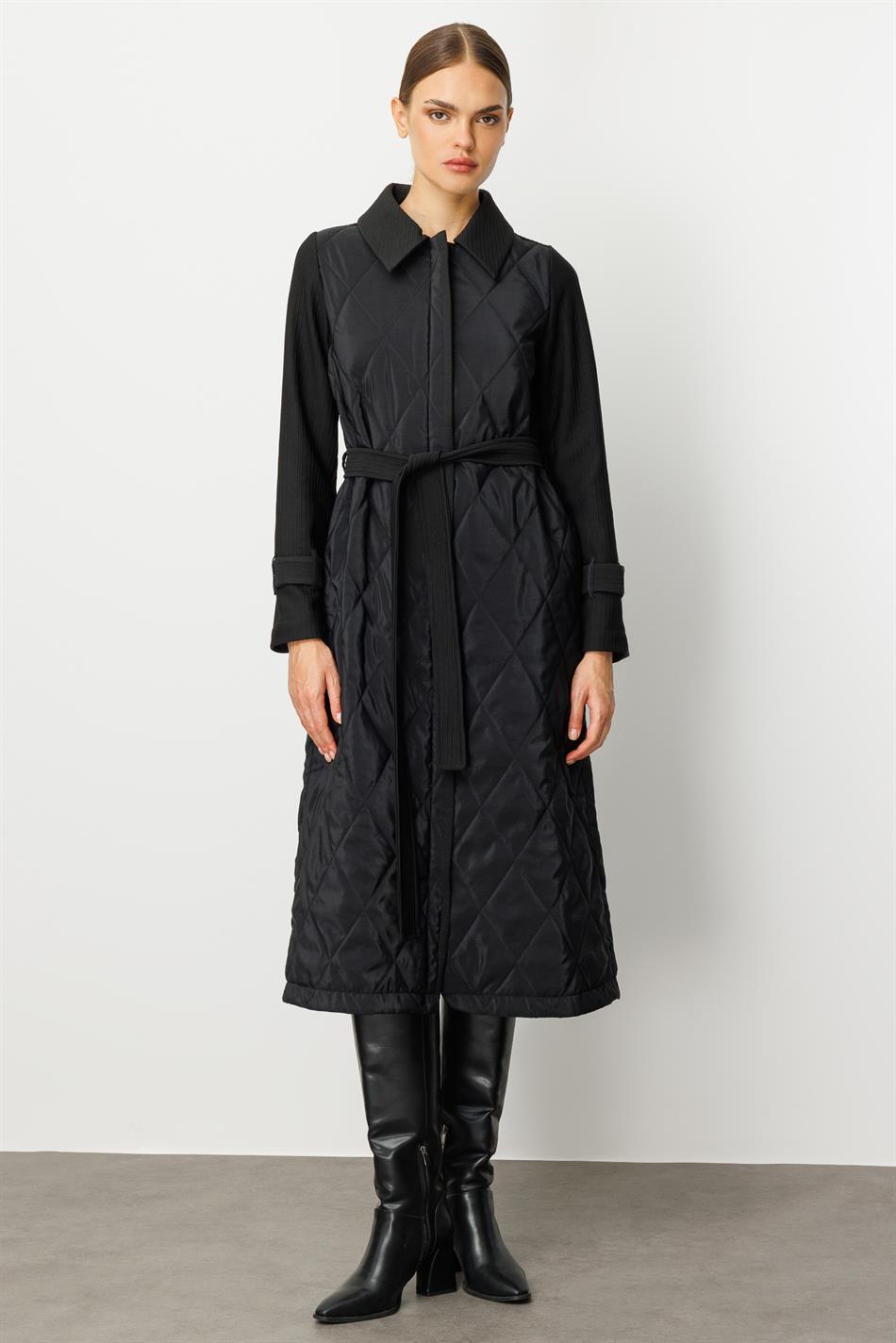 Oly Cupra Steppmantel/Trenchcoat/Jacke aus gefüttertem Otto-Stoffmix – Schwarz