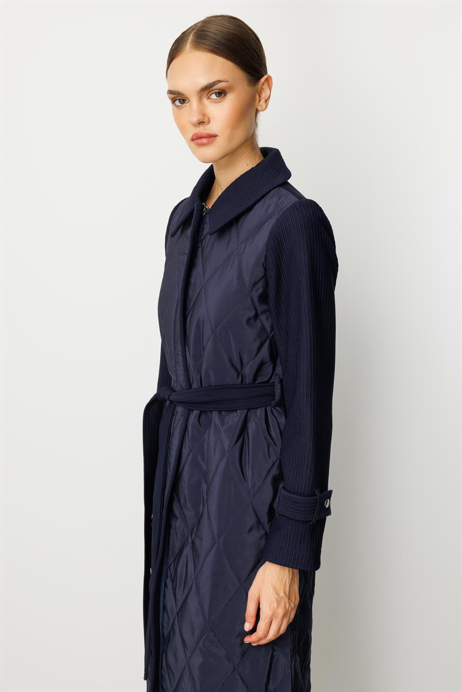 Oly Cupra Steppmantel/Trenchcoat/Jacke aus gefüttertem Otto-Stoffmix – Marineblau