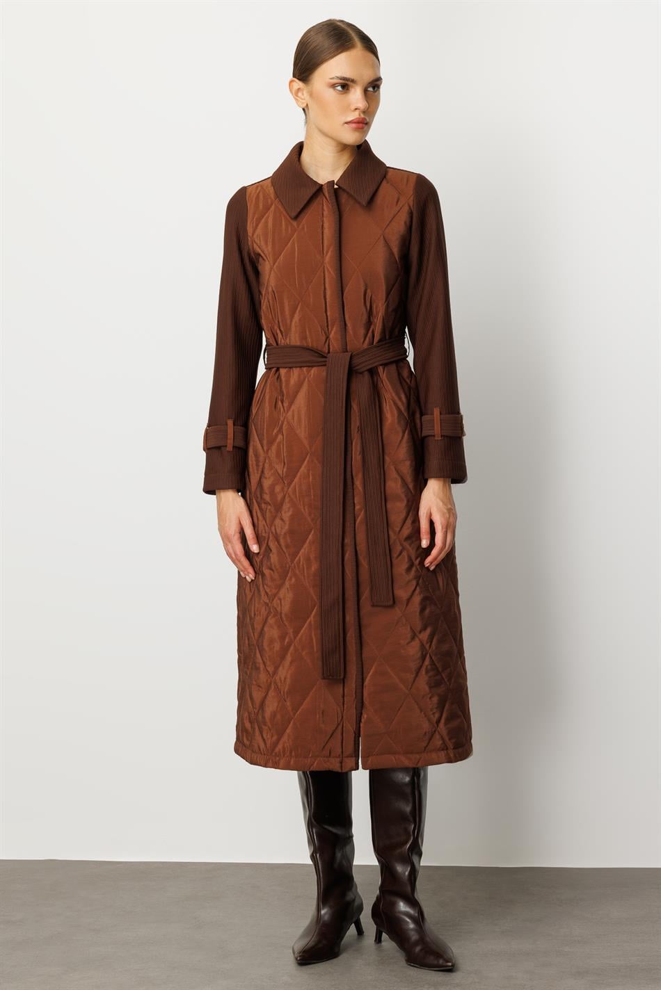 Oly Cupra Steppmantel/Trenchcoat/Jacke aus gefüttertem Otto-Stoffmix – Braun