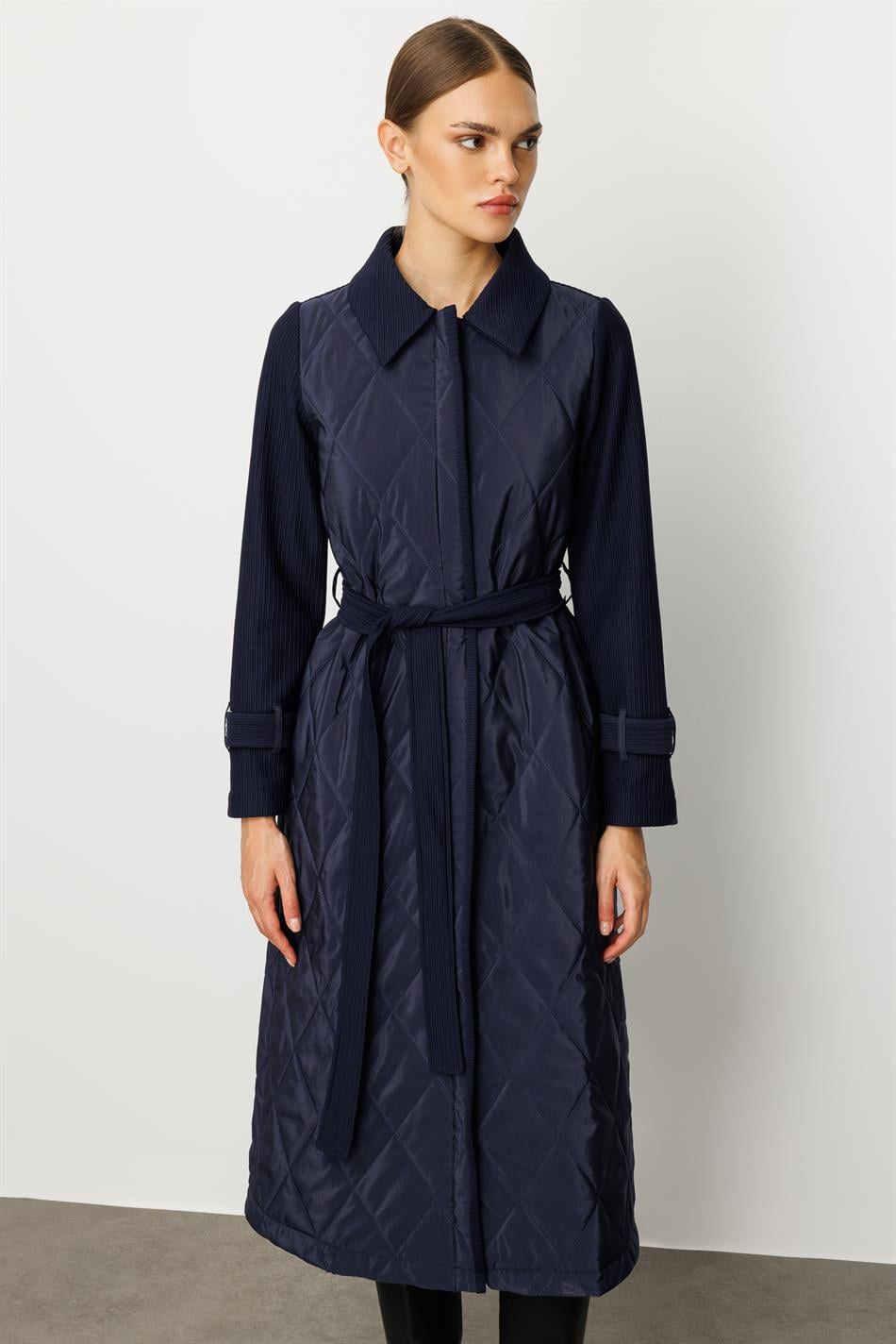 Oly Cupra Steppmantel/Trenchcoat/Jacke aus gefüttertem Otto-Stoffmix – Marineblau