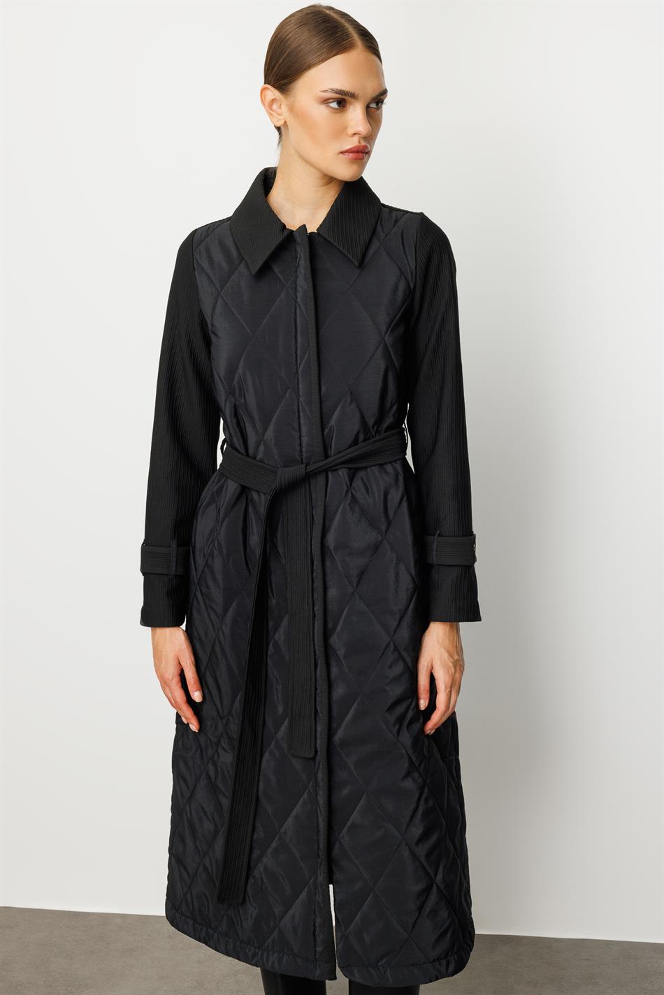 Oly Cupra Steppmantel/Trenchcoat/Jacke aus gefüttertem Otto-Stoffmix – Schwarz